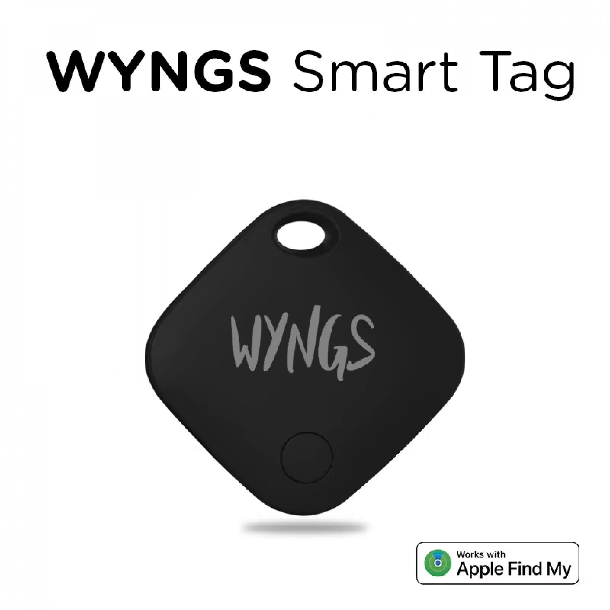 WYNGS Air Tag Schlüsselfinder Schwarz – Kompatibel mit Apple 'Wo ist?' & iOS GPS-Tracker