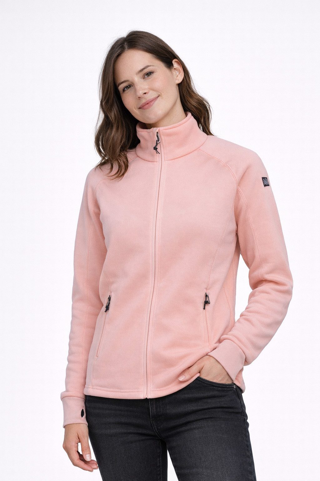 Skratta Fleecejacke Damen Strickfleecejacke ohne Kapuze Liska
