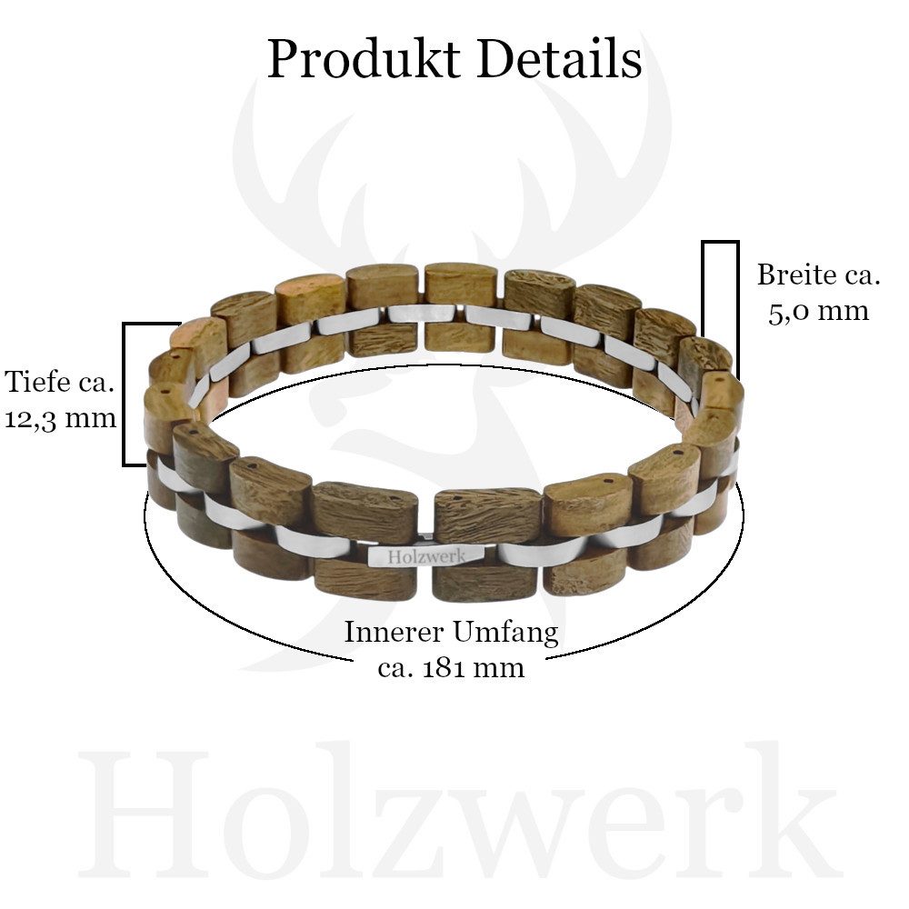 Holzwerk Gliederarmband Designer Holz Armband, Mode Armkette, Holz Unikate inkl. Armbandkürzer, ideal als Geschenk – Bild 5 von 5