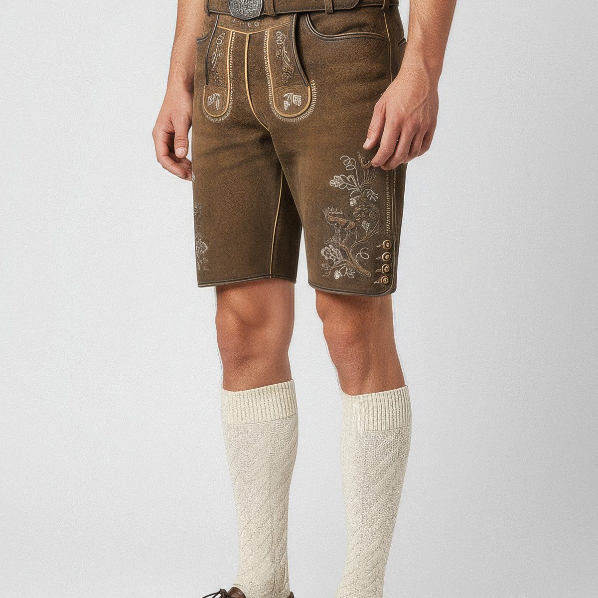 Stockerpoint Trachtenlederhose Bastian Herren (1-tlg) Trachtenlederhose, Trachtenhose, Bayerische Lederhose, Oktoberfest – Bild 5 von 5