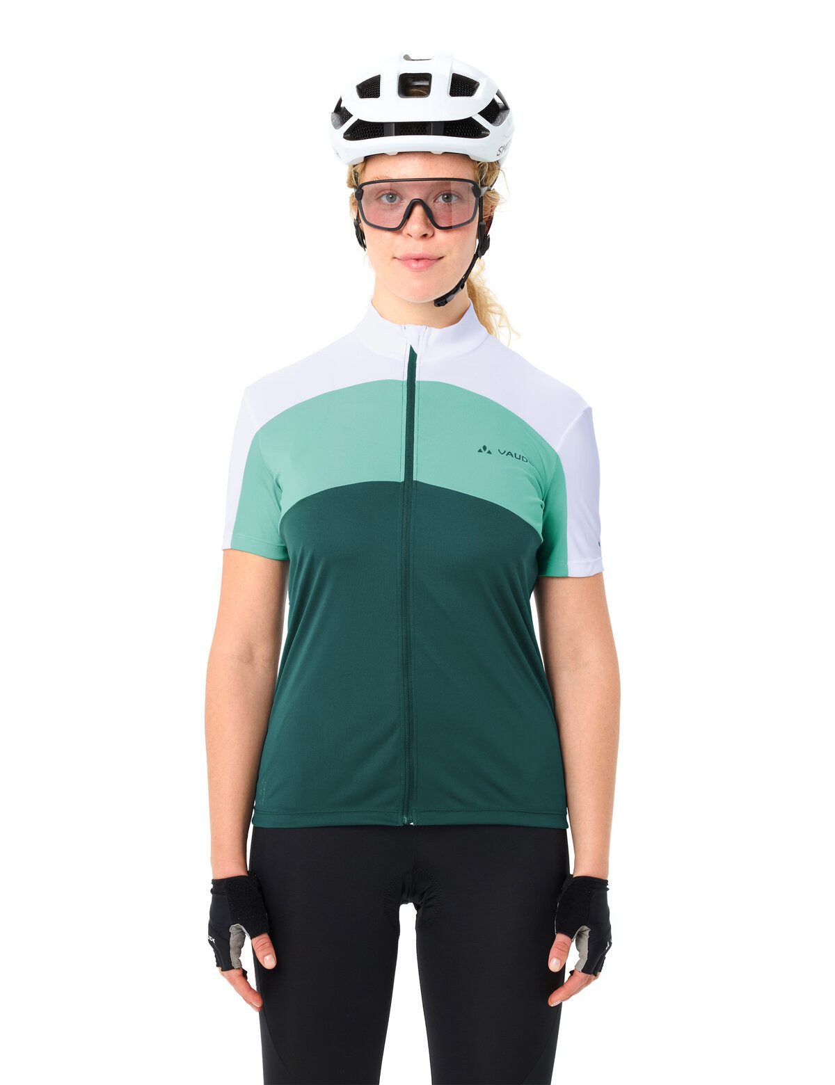 VAUDE Radtrikot WOMEN'S MATERA FZ TRICOT für Radsport, mit zwei Rückentaschen, mit Stehkragen, atmungsaktiv