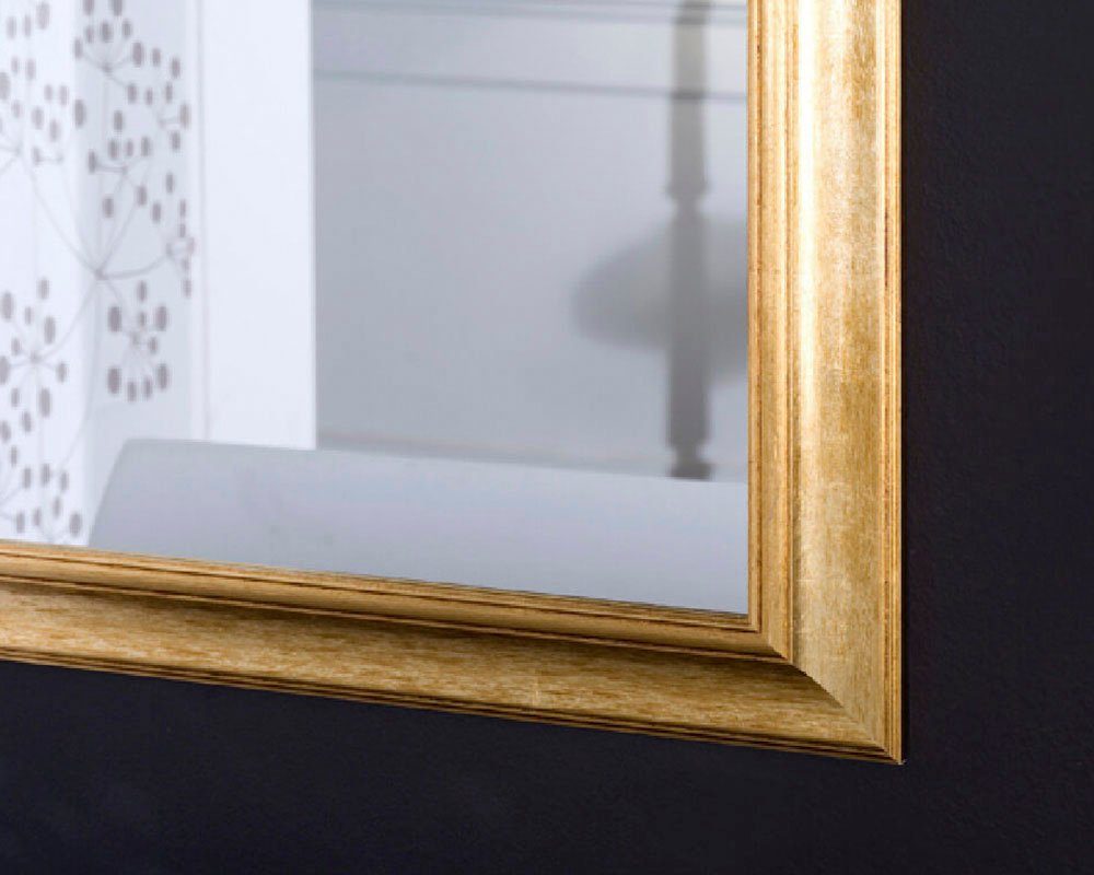 Rahmen Blattgold), ASR 73cm außen: Rahmendesign x (Spiegel 3cm glatt, Modell Wandspiegel x Genua 93cm