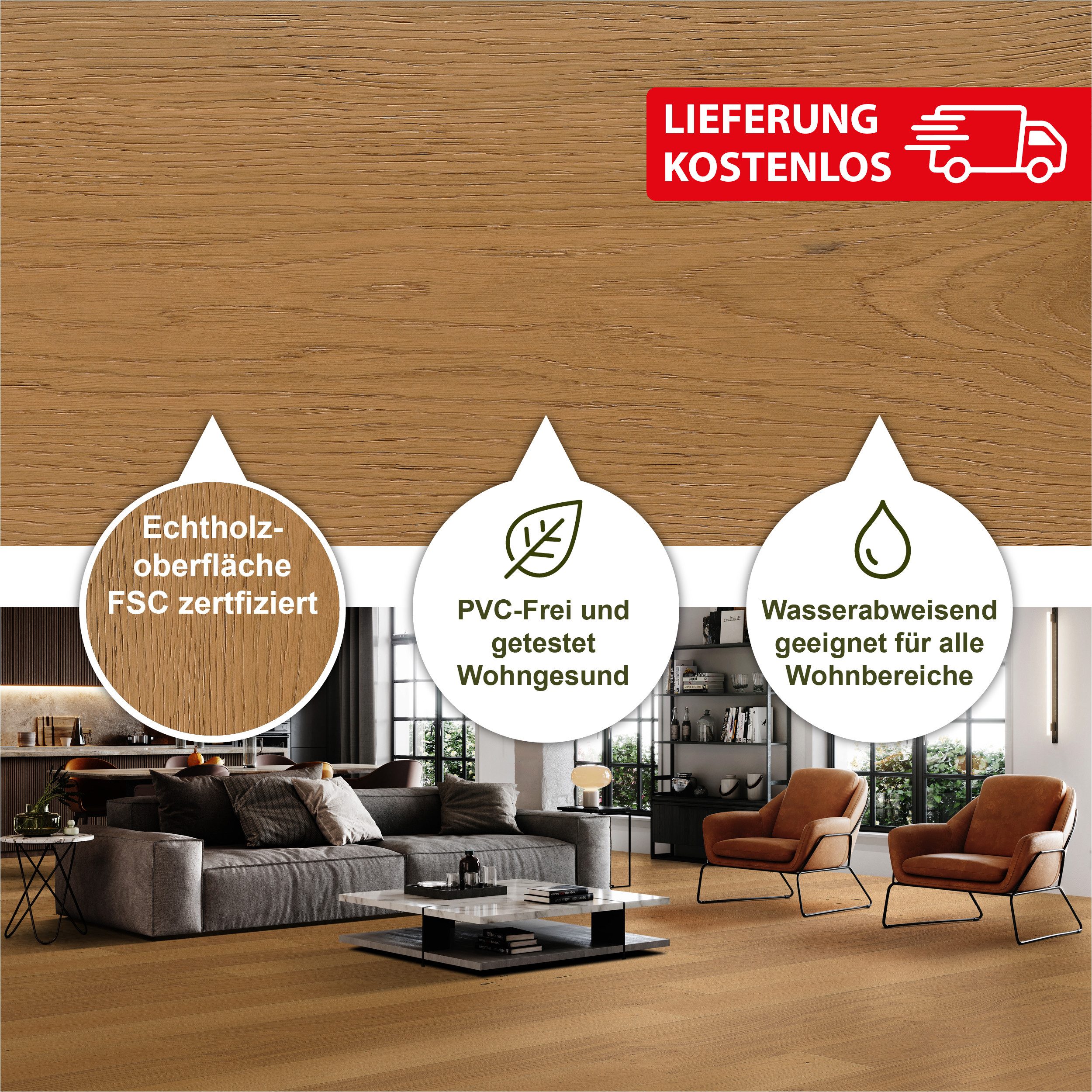 susify Parkett Premium Klick-Designboden mit wasserresistentem günstig online kaufen