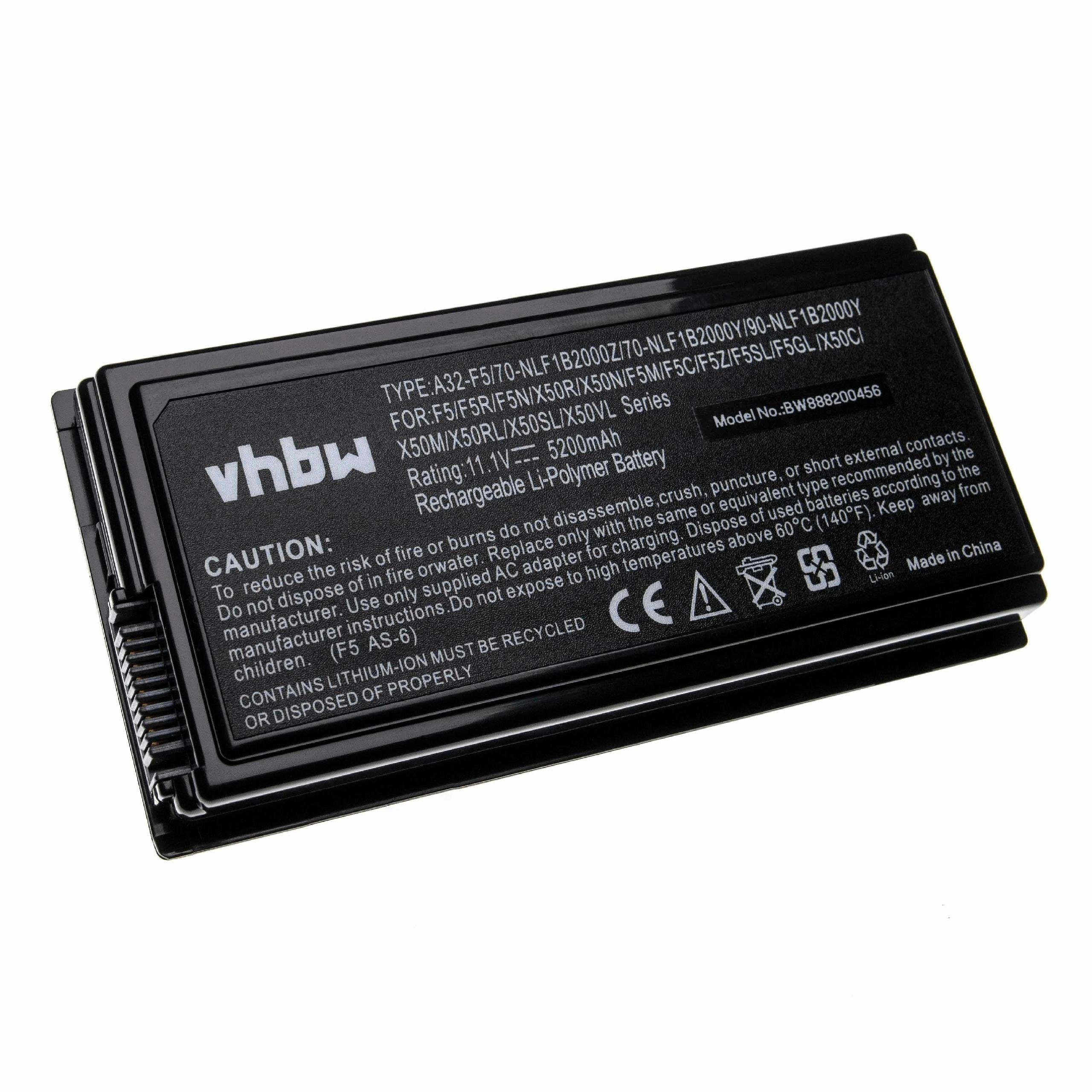 vhbw Ersatz für Asus BATAS2000 für Laptop-Akku Li-Polymer 5200 mAh (11,1 V)