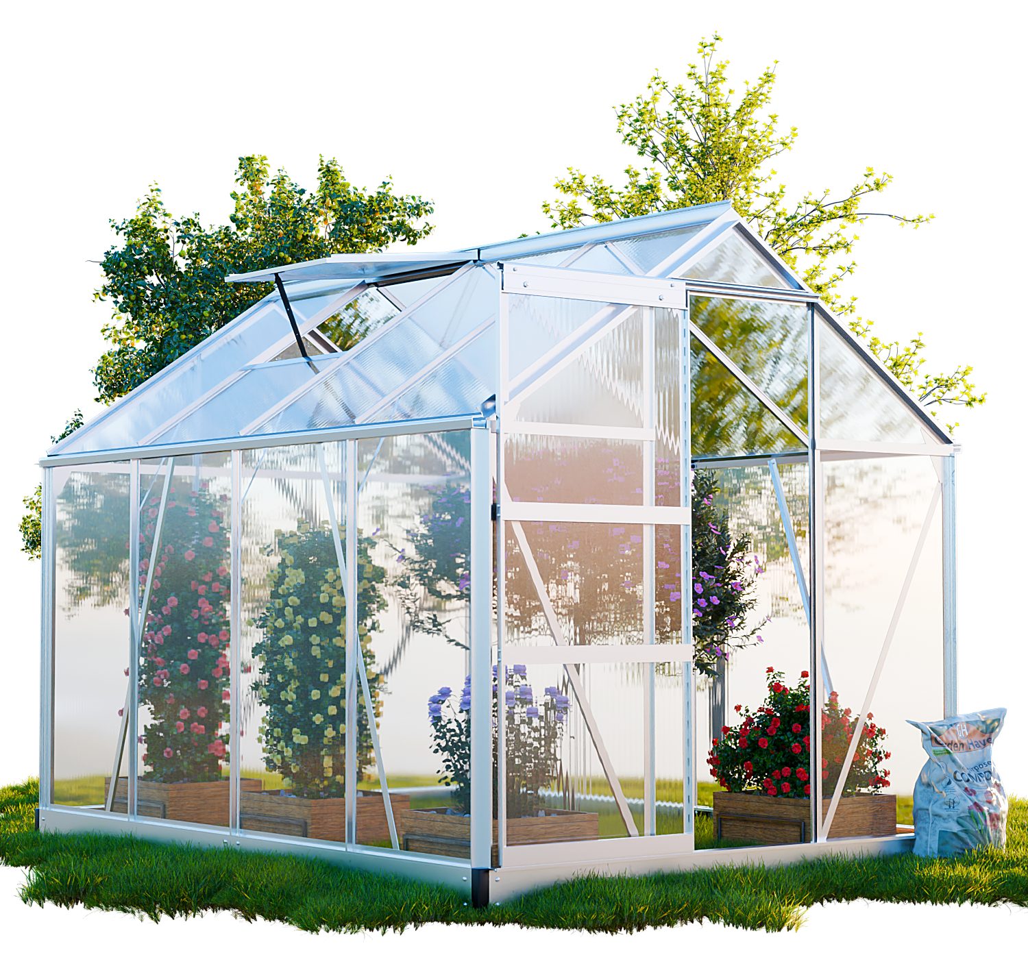 GARMIO Gewächshaus Gewächshaus NEAPEL aus Aluminium, günstig online kaufen
