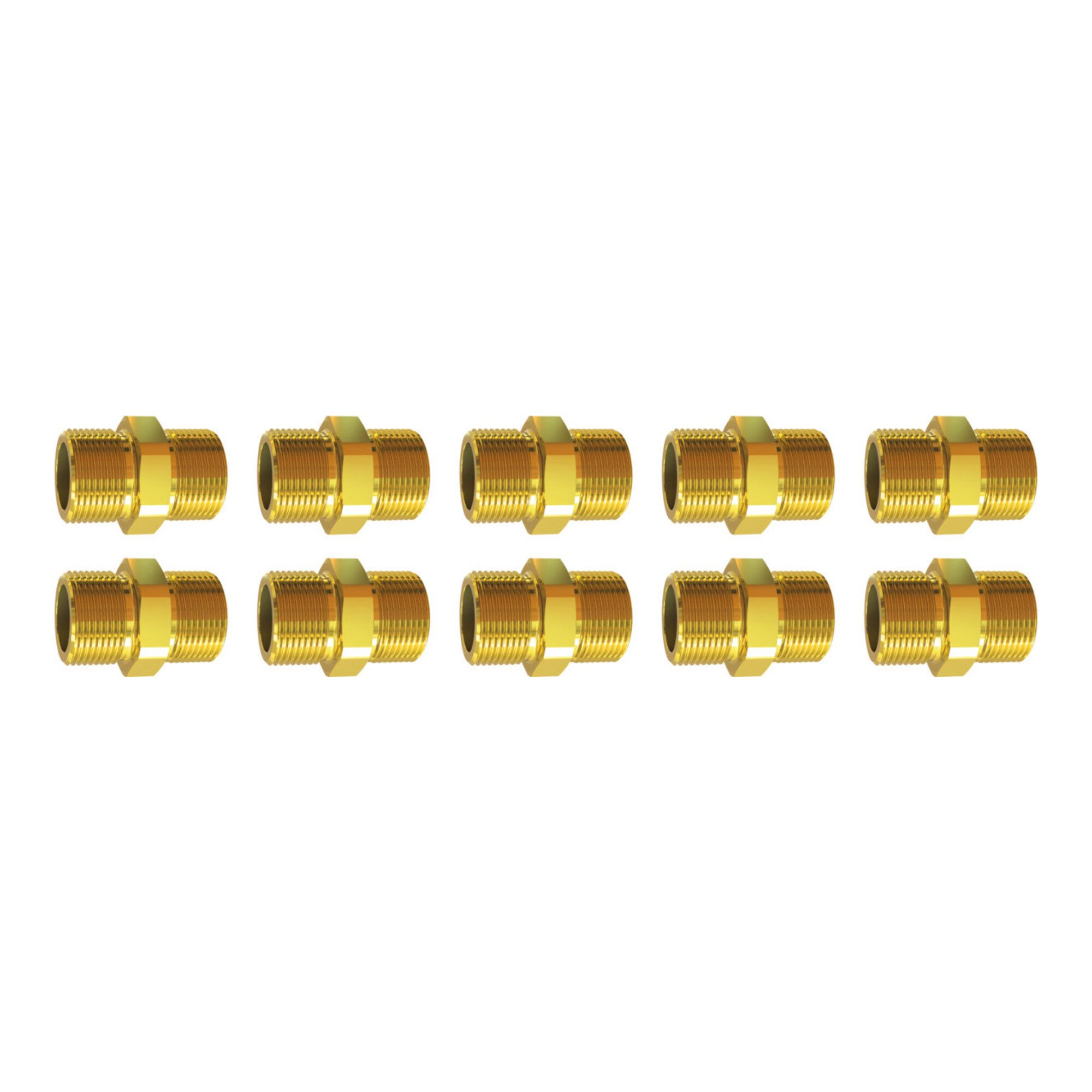 RIEGLER Anschlussstück Riegler Doppelgewindenippel-Set, 1/4 Zoll, 10-teilig 10 Stk