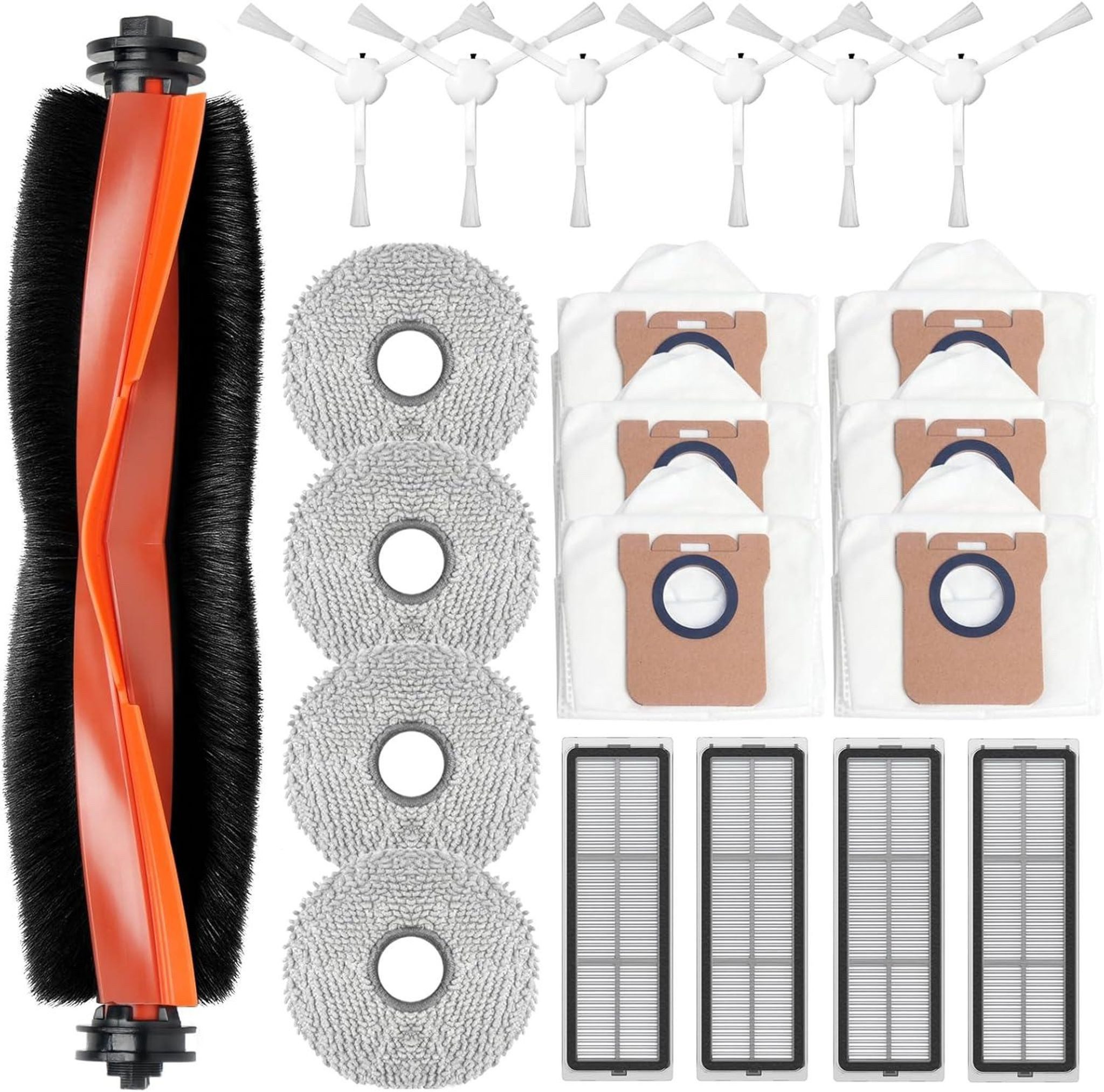 FELIXLEO Gardinenbefestigungen Ersatzteile 21tlg. Zubehör für Xiaomi X20+ X10+ Ersatzteile Bürsten Filter Beutel, (1-St)
