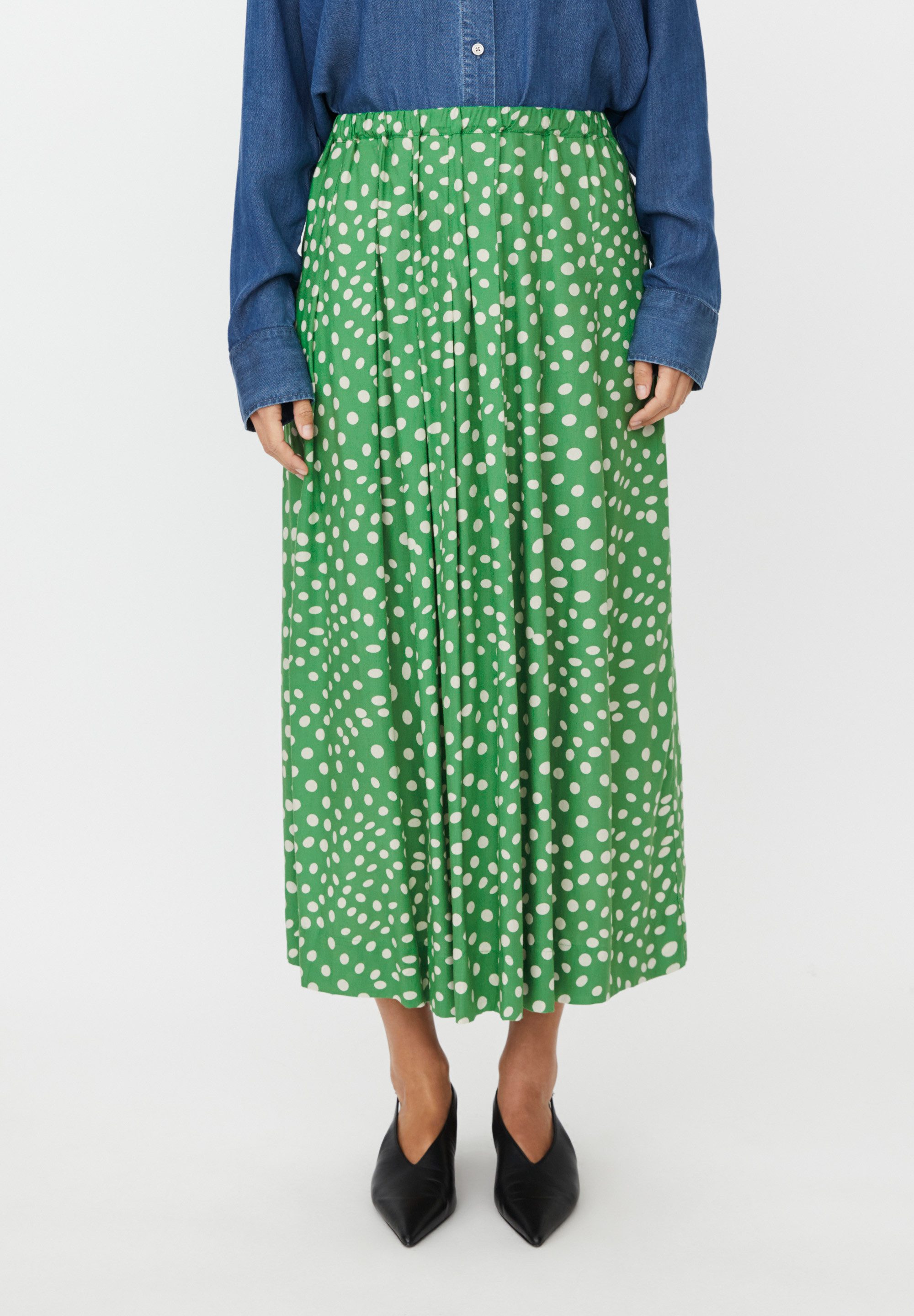 Masai Maxirock MaSiffan Feine Polka Punkte, schmale Elastik in der Taille