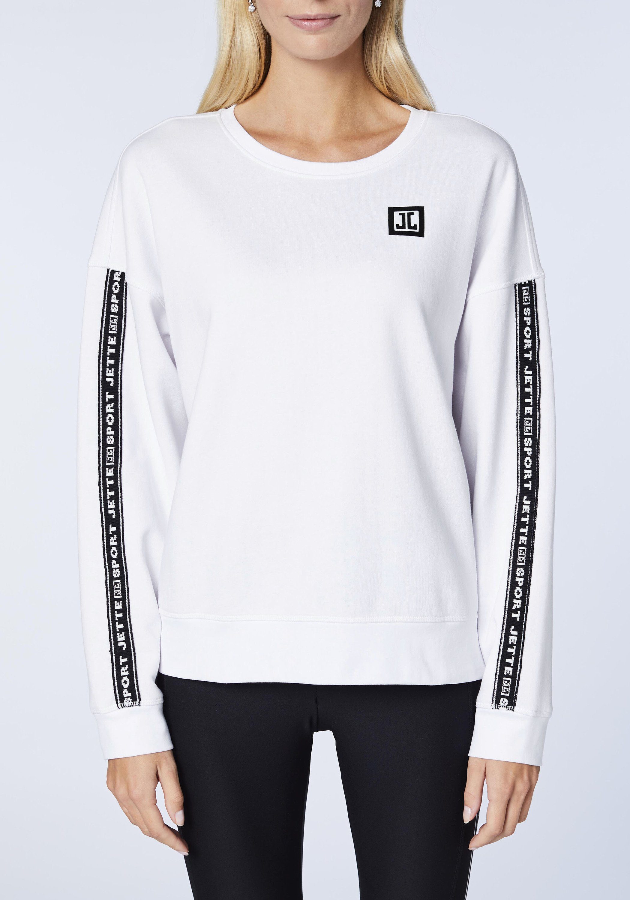 JETTE SPORT Label-Design im Bright 11-0601 Sweatshirt White