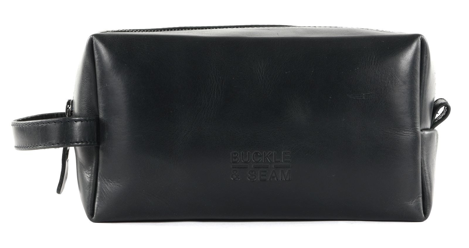 Buckle & Seam Kulturbeutel Blu Washbag, aus echtem Rindsleder