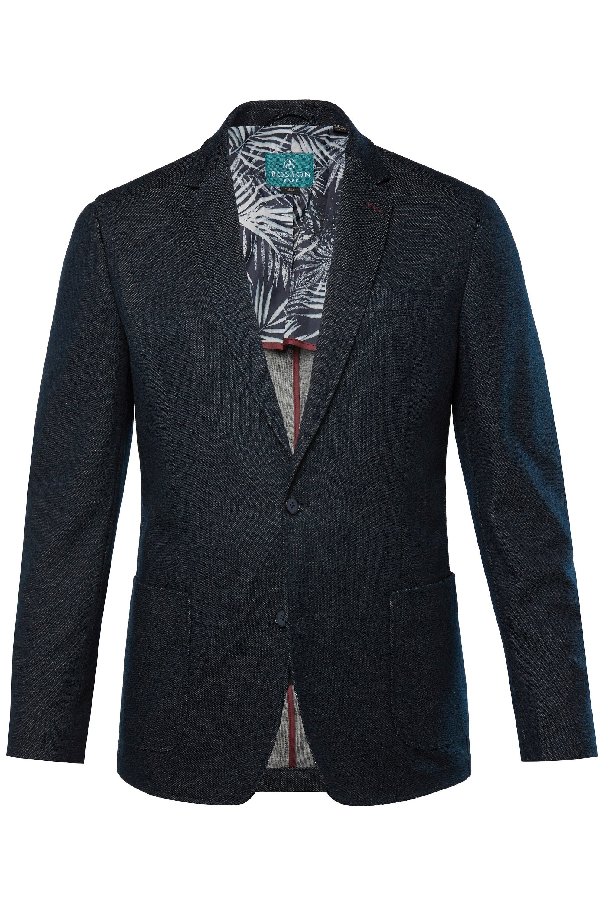 Boston Park Sakko Jersey-Sakko Business Jeansoptik 3 Taschen