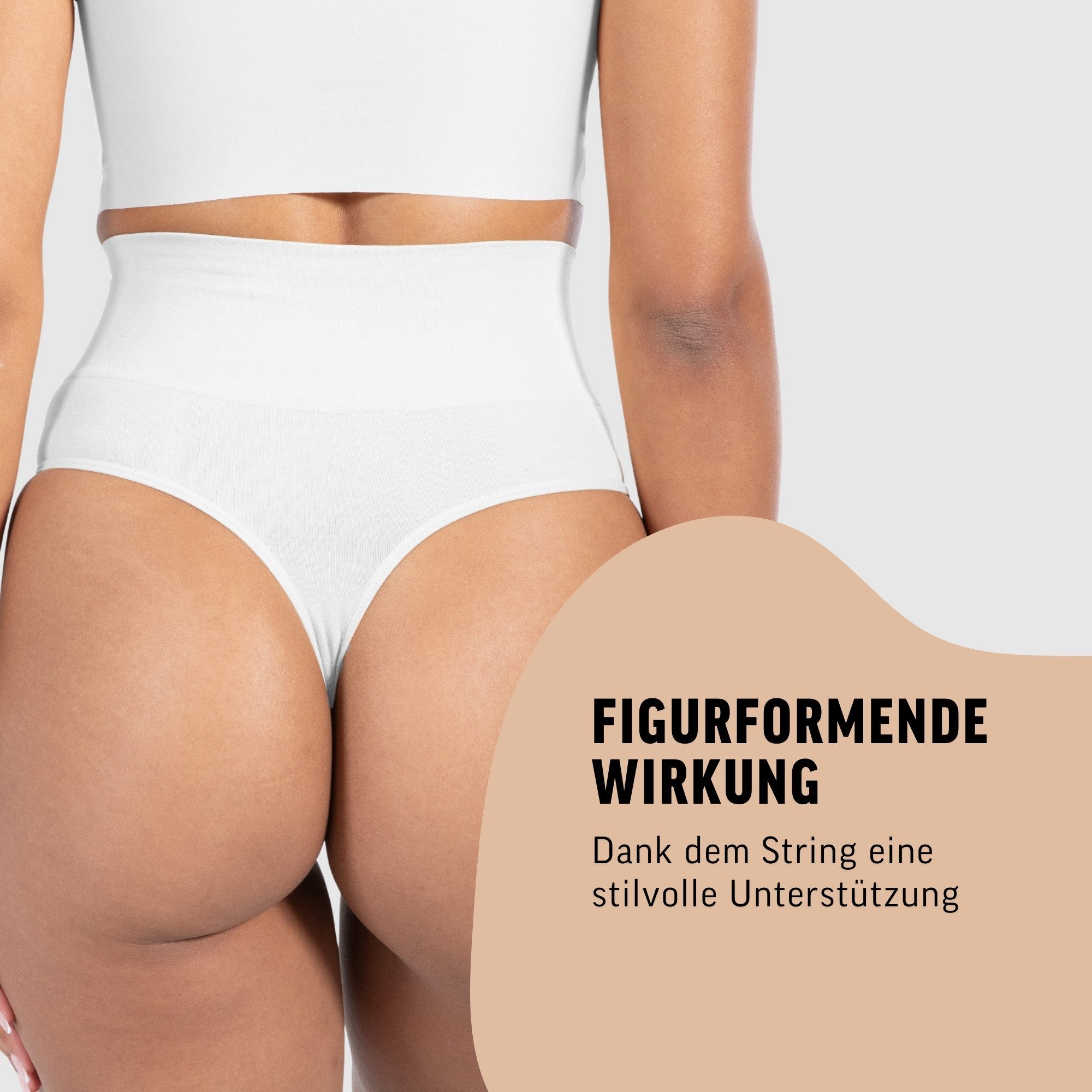 Smilodox String Nysa, Mid Waist Miederslip Shaping Tanga, Formende Shapewear Figurformende Miederhose, Seamless Unterwäsche Unterhose