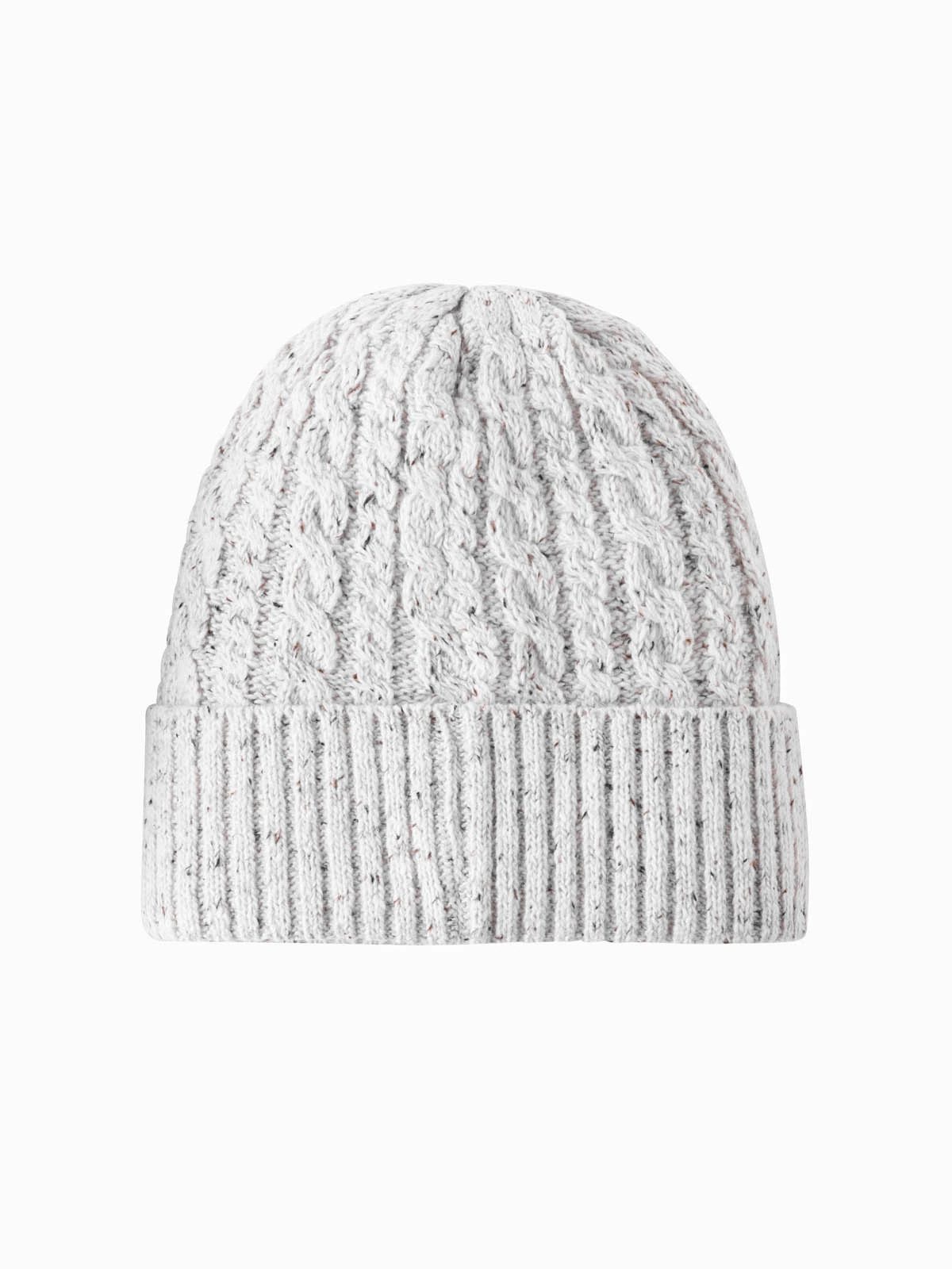 OMBRE Strickmütze Herrenmütze mit rundem geprägtem Patch