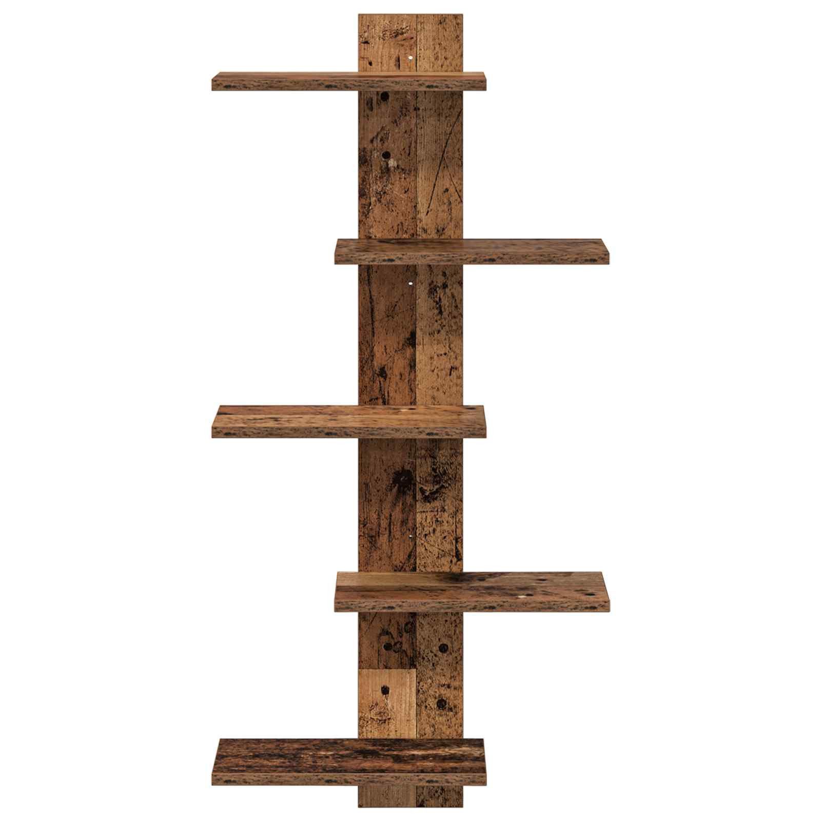 vidaXL Regal Wandregal Altholz 48,5 x 15 x 101 cm Holzwerkstoff, 1-tlg. – Bild 4 von 5