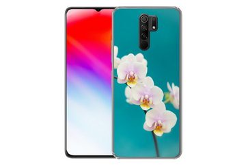 MuchoWow Handyhülle Orchidee - Blumen - Pflanze - Weiß - Lila, Phone Case, Handyhülle Xiaomi Redmi 9, Silikon, Schutzhülle