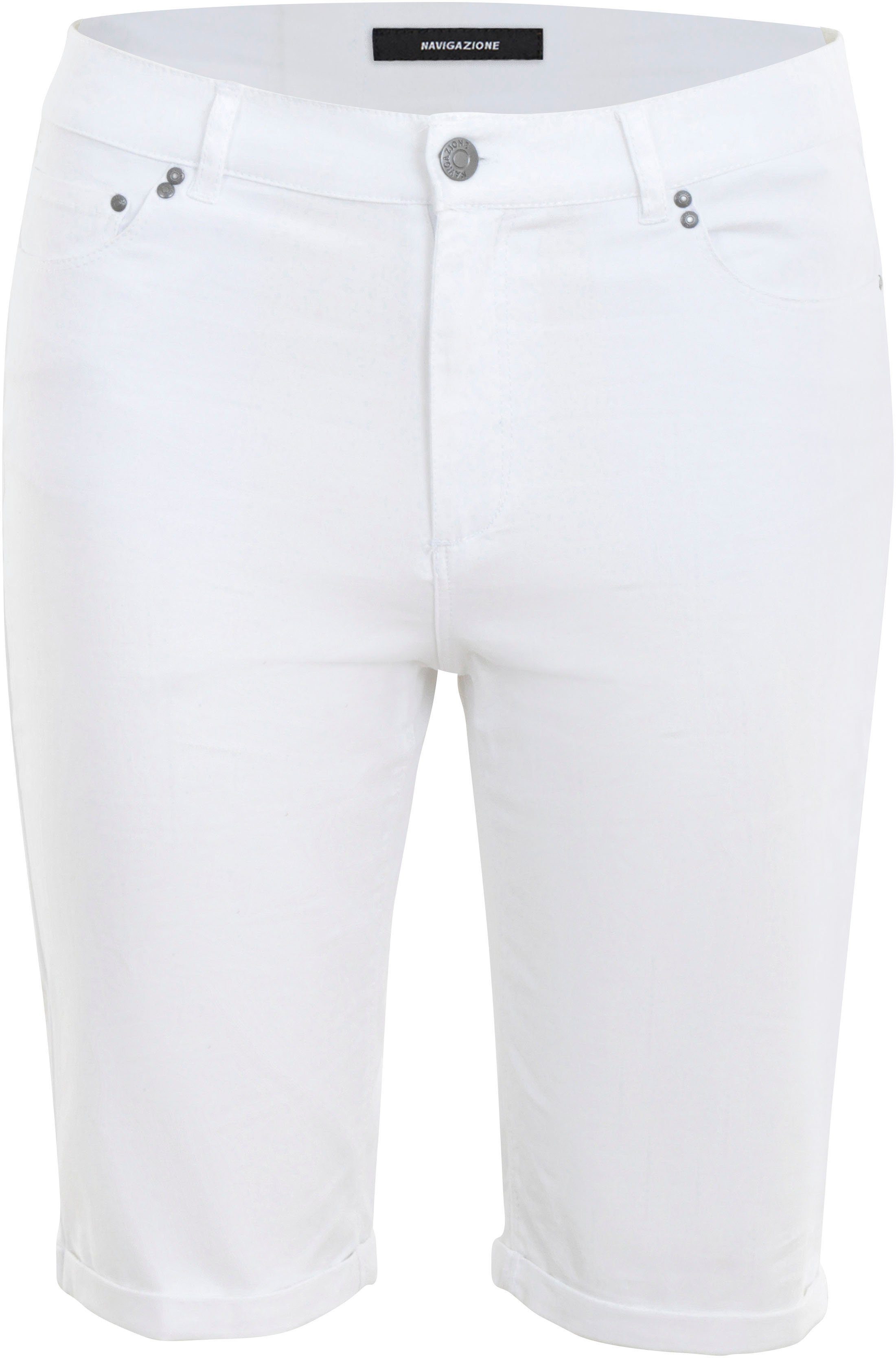 5-Pocket NAVIGAZIONE Shorts Form weiß in