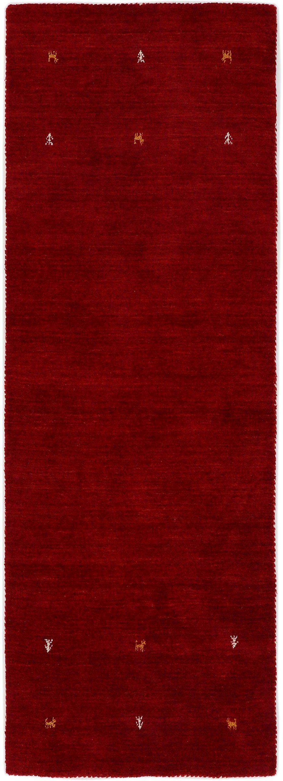 Wollteppich Gabbeh Uni, carpetfine, rechteckig, Höhe: 15 mm, reine Wolle, handgewebt, Gabbeh Loom Tiermotiv, auch als Läufer