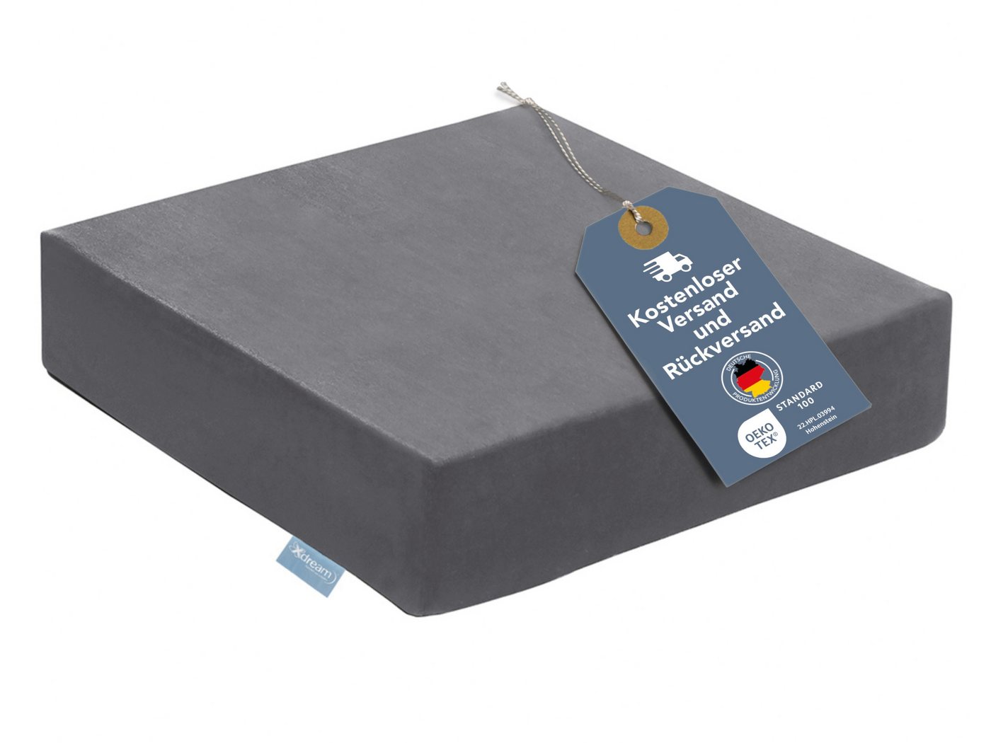 XDREAM Sitzkissen Sitzerhöhung, Aufstehkissen, Aufstehhilfe, formstabiles Kissen, softer Mikroplüschbezug, Anti-Rutsch-Unterseite
