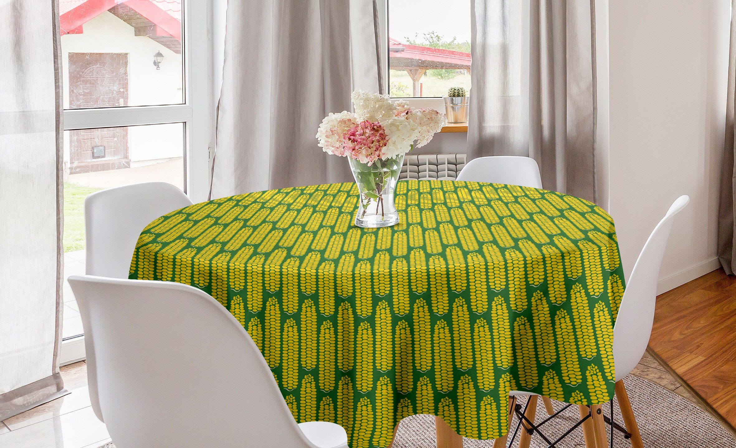 Dekoration, Essen Stil Kreis Corns Abdeckung Abakuhaus Tischdecke Küche Tischdecke Muster Esszimmer Geometrische für