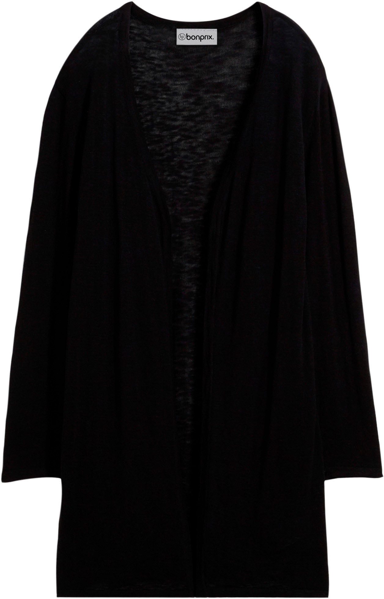 bonprix Longstrickjacke gerade Passform, unifarben, aus Baumwolle