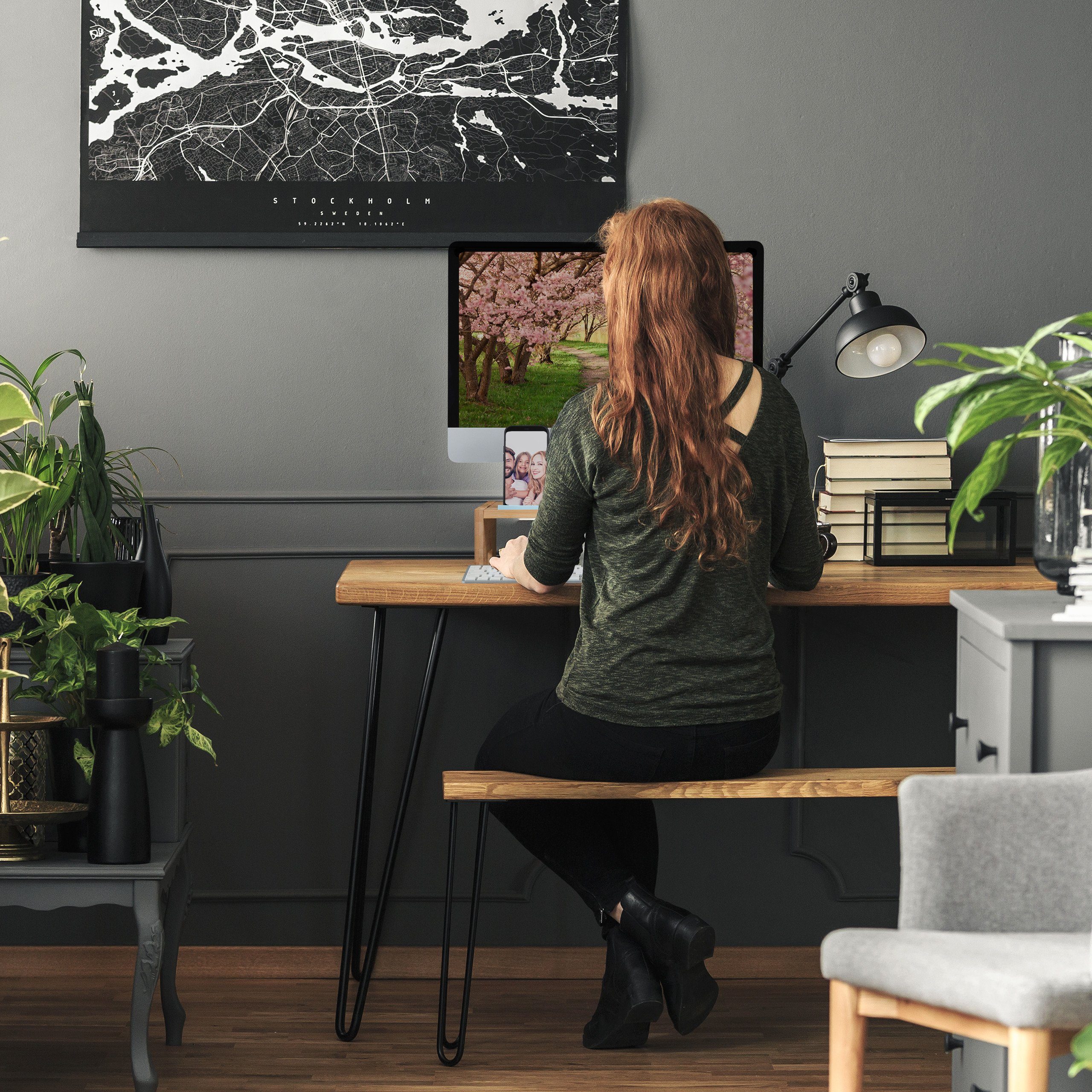 relaxdays Monitorständer aus Bambus, (1-tlg) – Bild 3 von 5