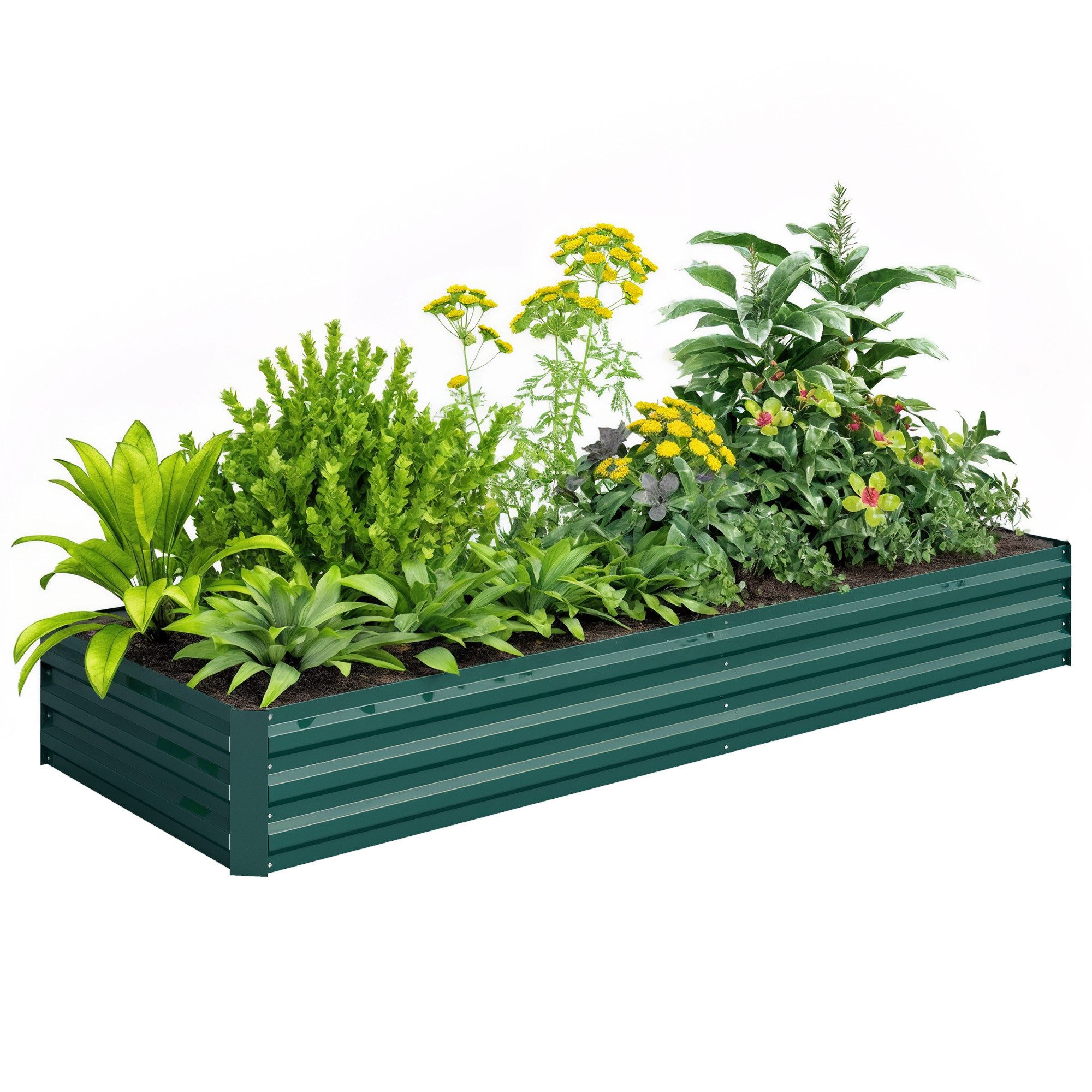 Outsunny Hochbeet aus Stahl, Blumenbeet, Gemüsebeet, Kräuterbeet (Pflanzküb günstig online kaufen