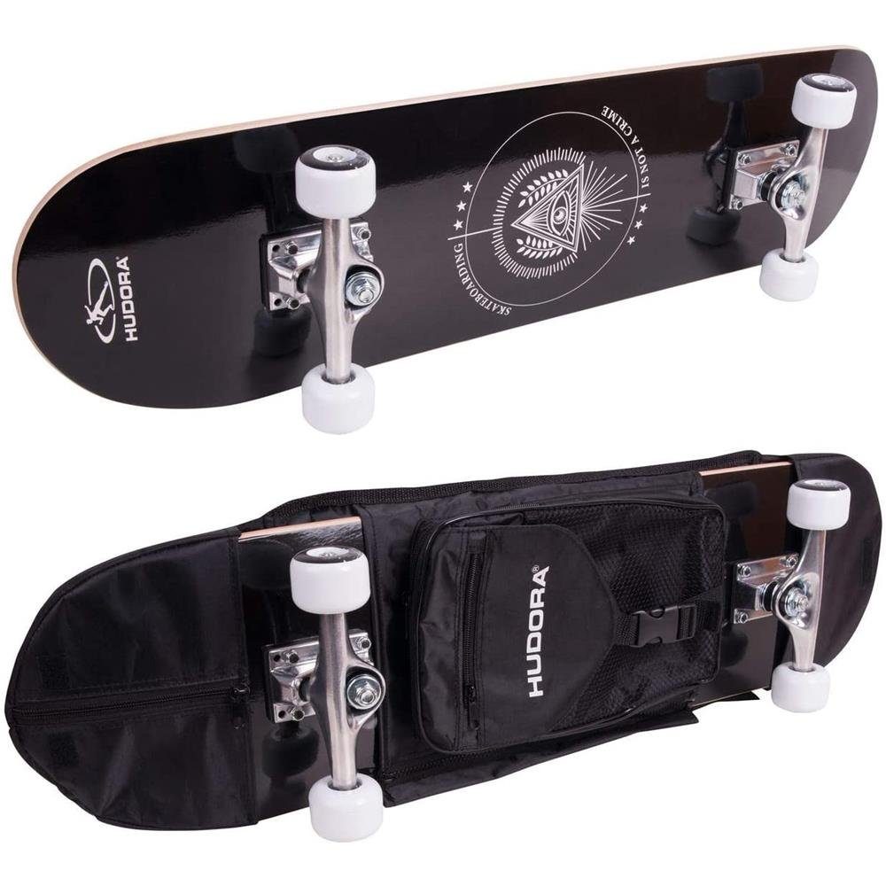 Hudora Skateboard Columbia Heights, ABEC 3, mit Rucksack, schwarz