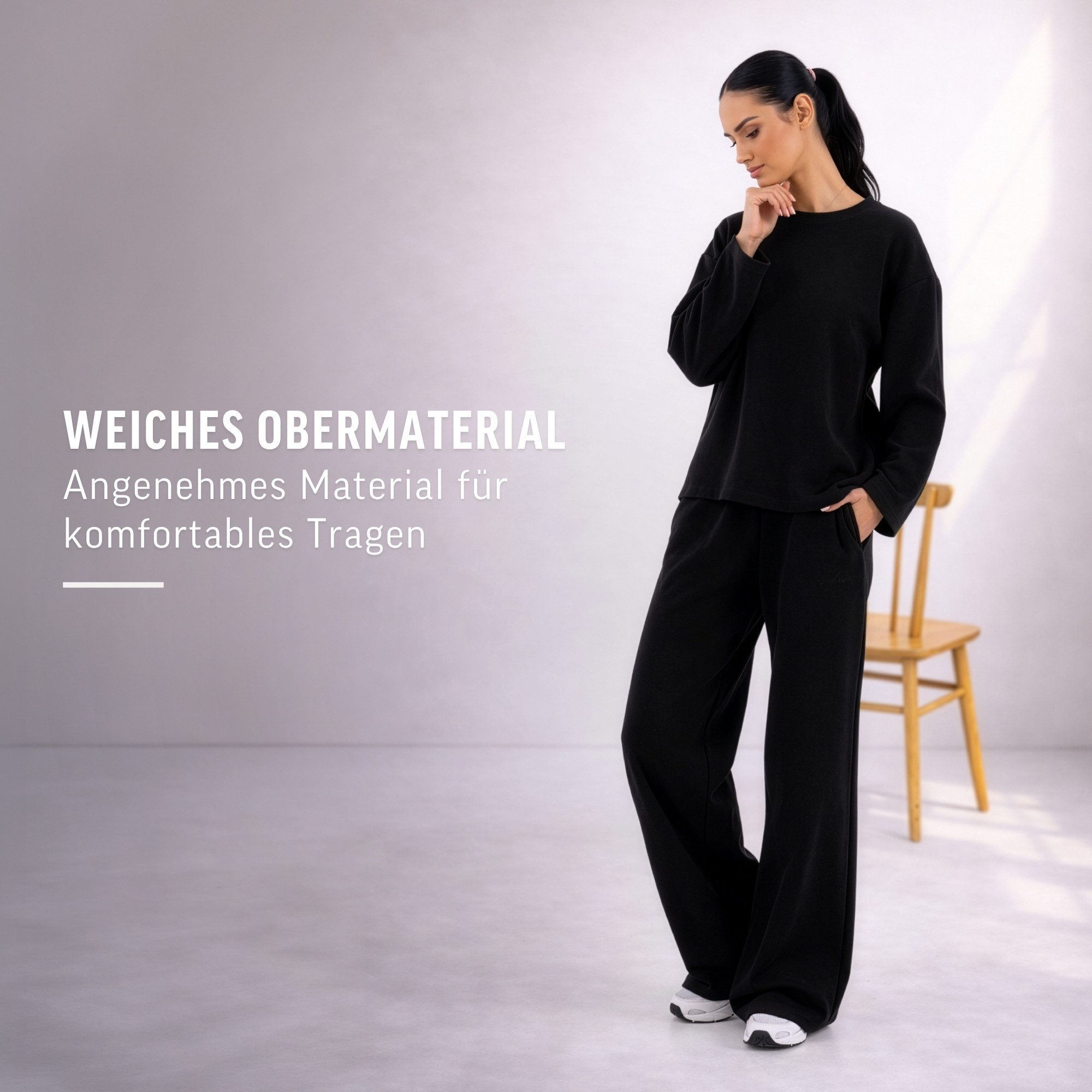 Smilodox Longsleeve Sirel, Langarmshirt Oversize Fit mit Rundhalsausschnitt, Sport Weiche Baumwolle, Lässige Silhouette, Rundhalsausschnitt, Alltag
