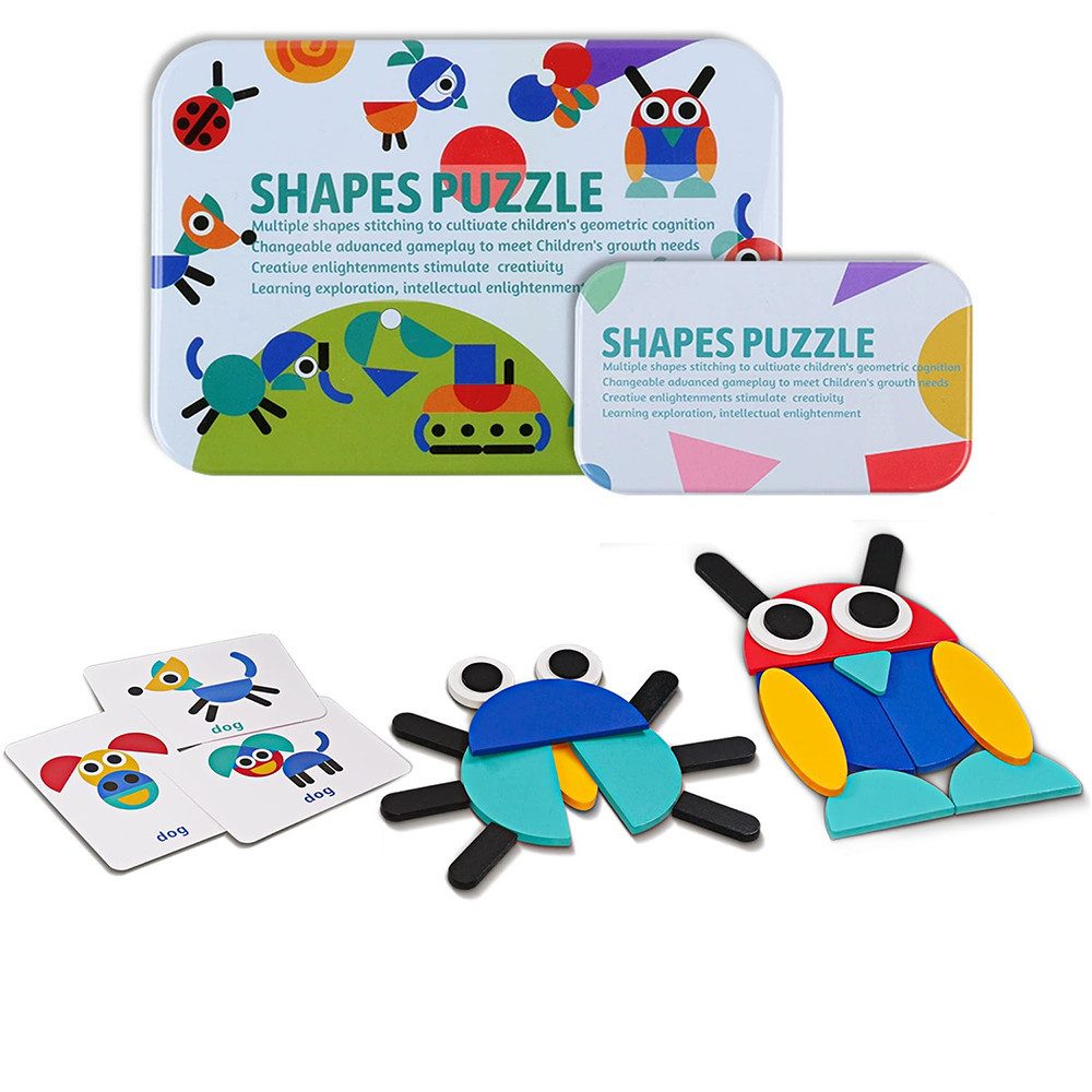 CLTYQ Puzzle Holzpuzzle Tangram,Offenes Holz-Formenpuzzle ab 3 Jahren,Reise günstig online kaufen