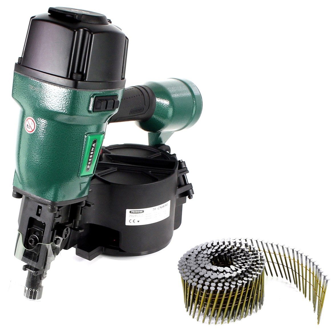 Prebena Druckluft-Nagler 7F-CNW90-S01 Druckluftnagler für Coilnägel Type CNW 45-90mm + Prebena