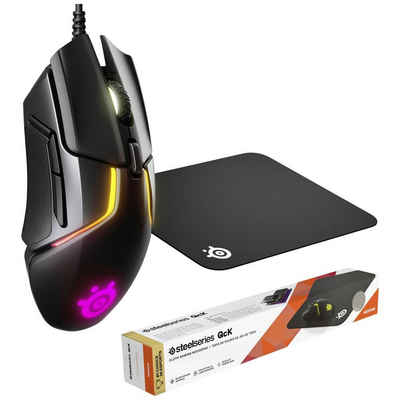 SteelSeries Ergonomische Gaming-Maus Mäuse (Abnehmbares Kabel, Ergonomisch, Beleuchtet, Gewichts-Tuning)