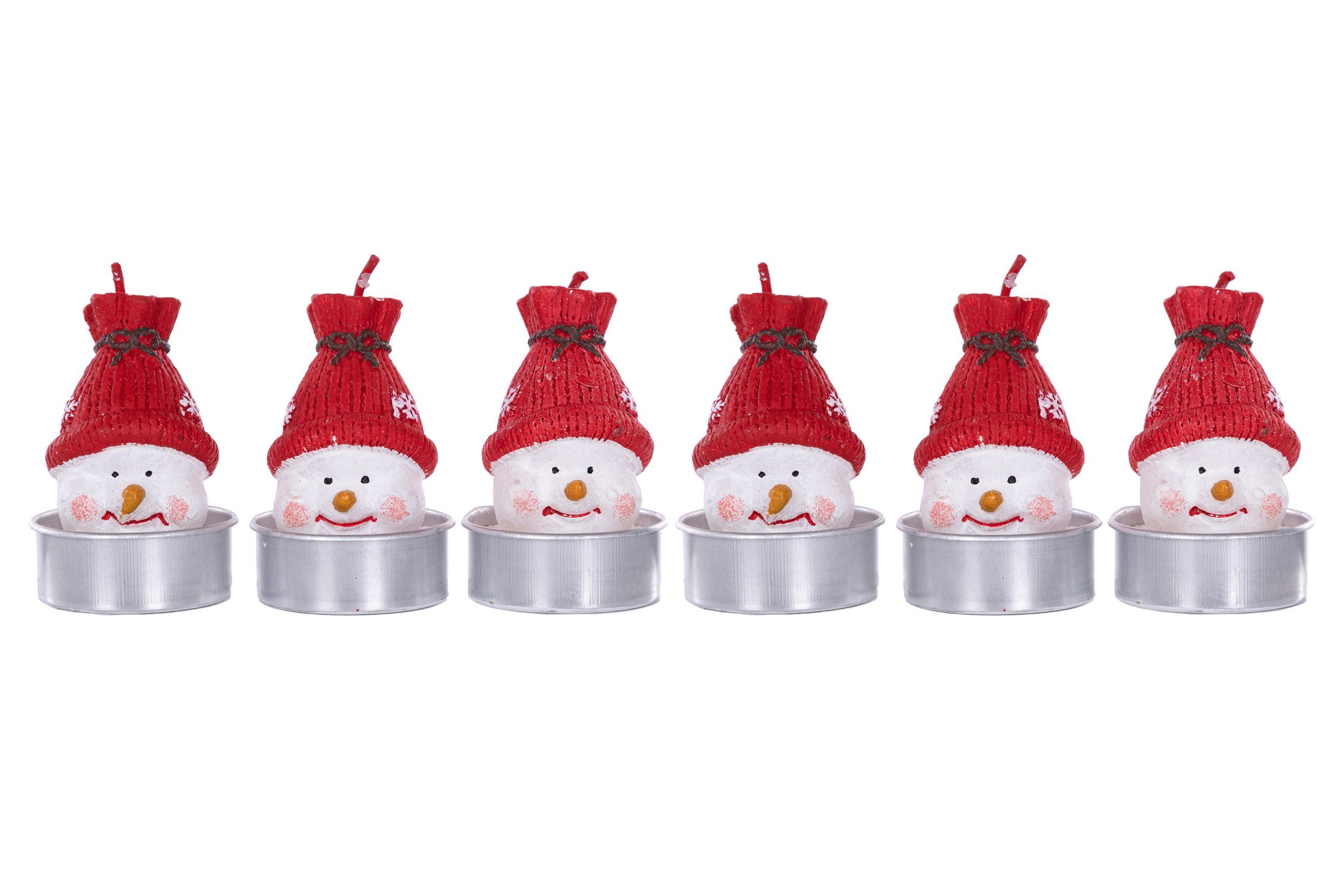 Wohnando Dekofigur Teelichter Schneemänner - 6er Pack für weihnachtliche  Beleuchtung