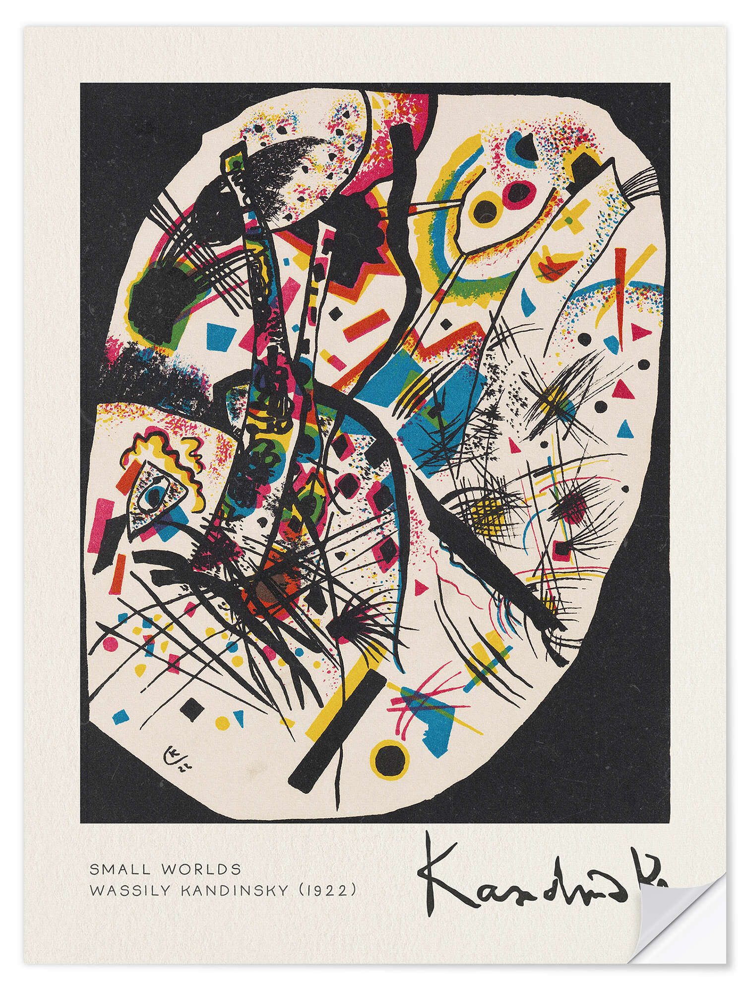 Posterlounge Wandfolie Wassily Kandinsky, Kleine Welten, Wohnzimmer Rustikal Malerei