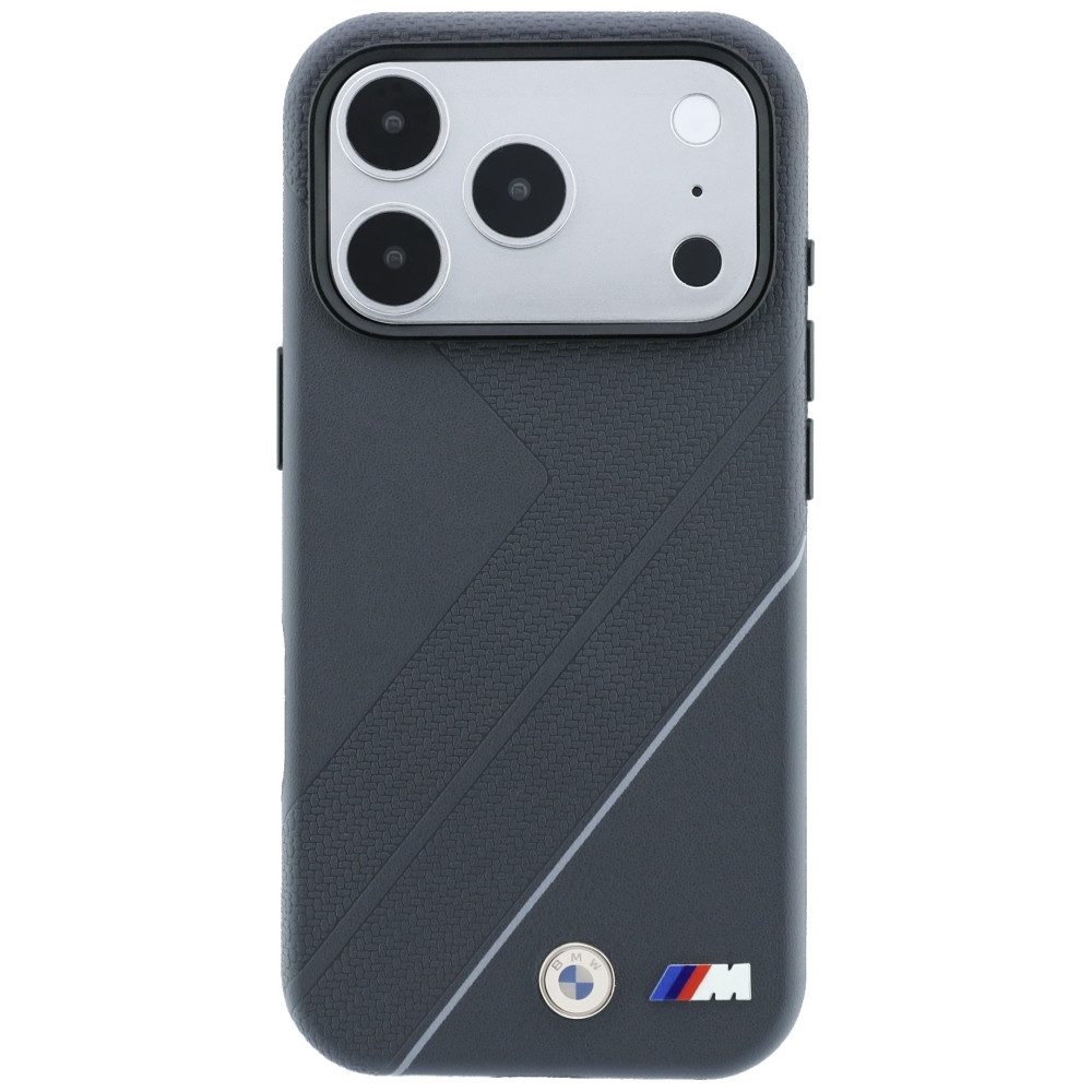 BMW Track Schutzhülle Handyhülle Magnethülle, MagSafe-kompatibel, Kunstleder, Reifenspur-Design