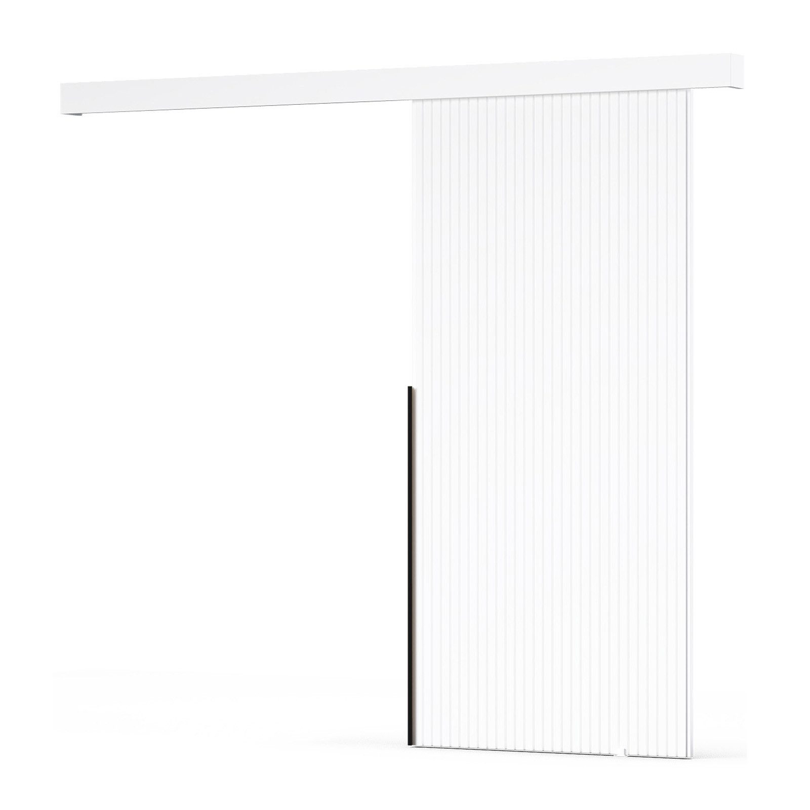 HAUSELEMENT Schiebetür RIBB 86 x 205, Schiebetürsystem SoftClose Lamellen Laufschiene Schwebetür 86/80 cm