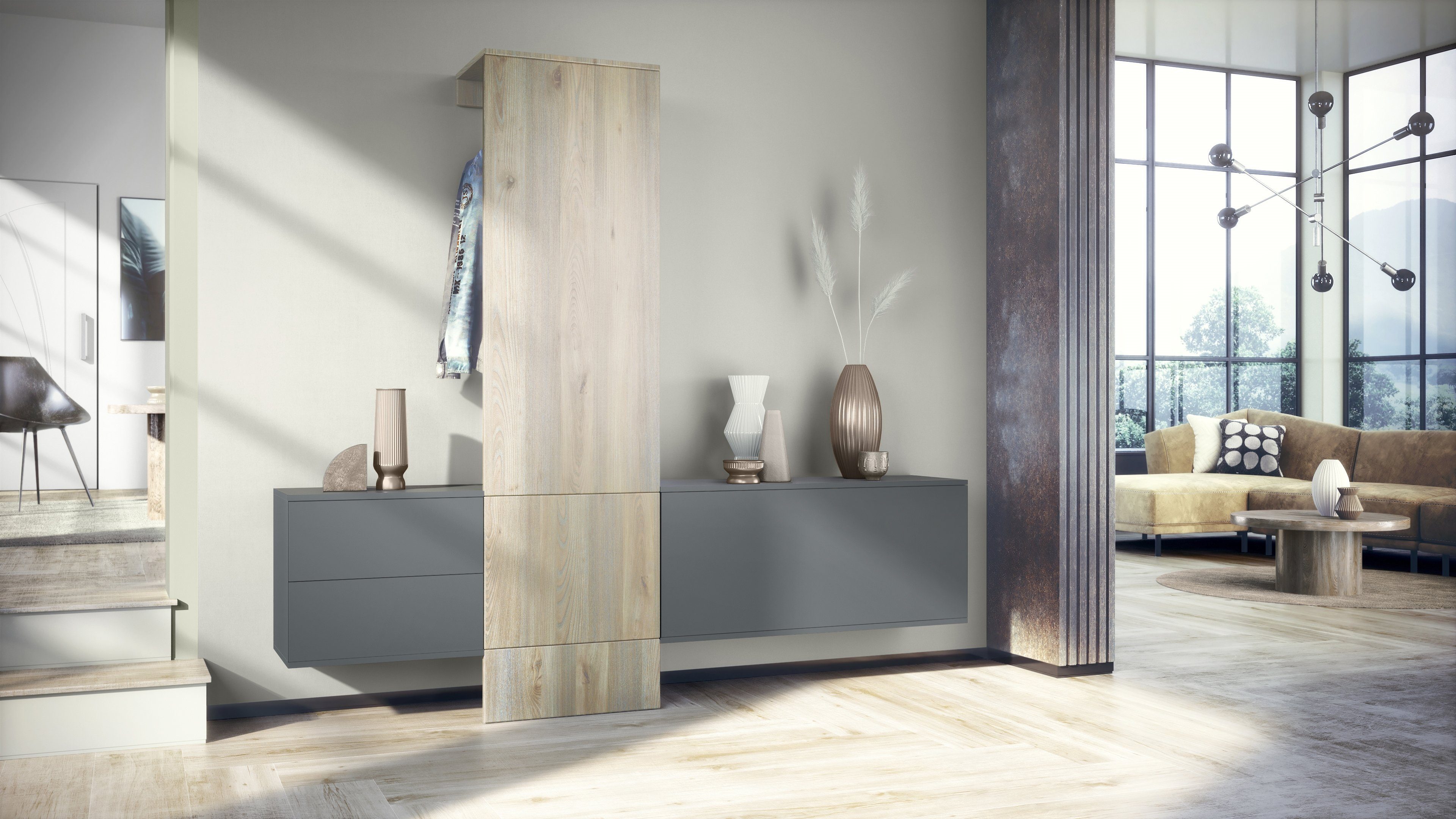 Vladon Garderoben-Set Carlton Set 1, (Wandgarderobe bestehend aus, 1 Paneel günstig online kaufen