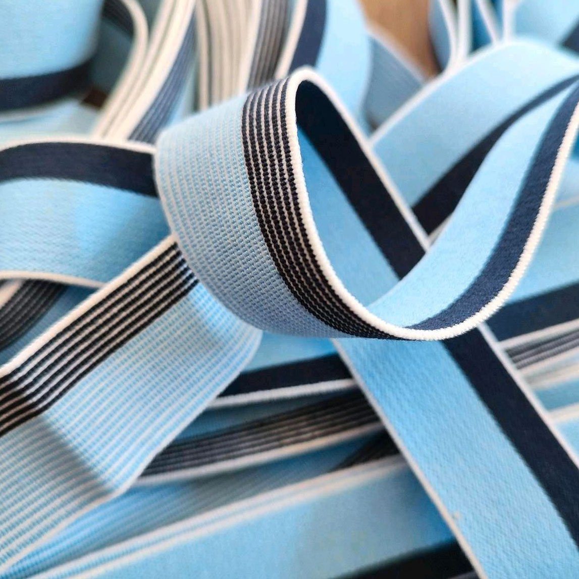 larissastoffe Gummiband 10 m Gummiband Elastikband 25 mm breit helllblau, Hochwertige Industriequalität