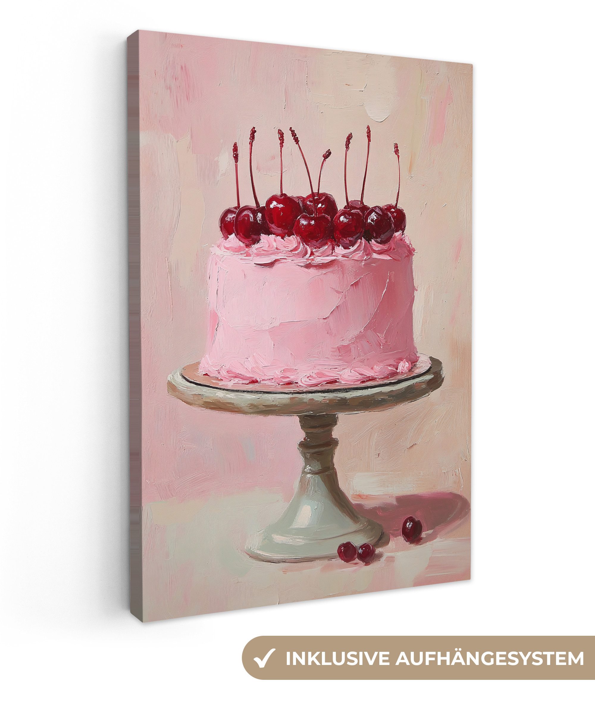 OneMillionCanvasses® Leinwandbild Torte - Rosa - günstig online kaufen
