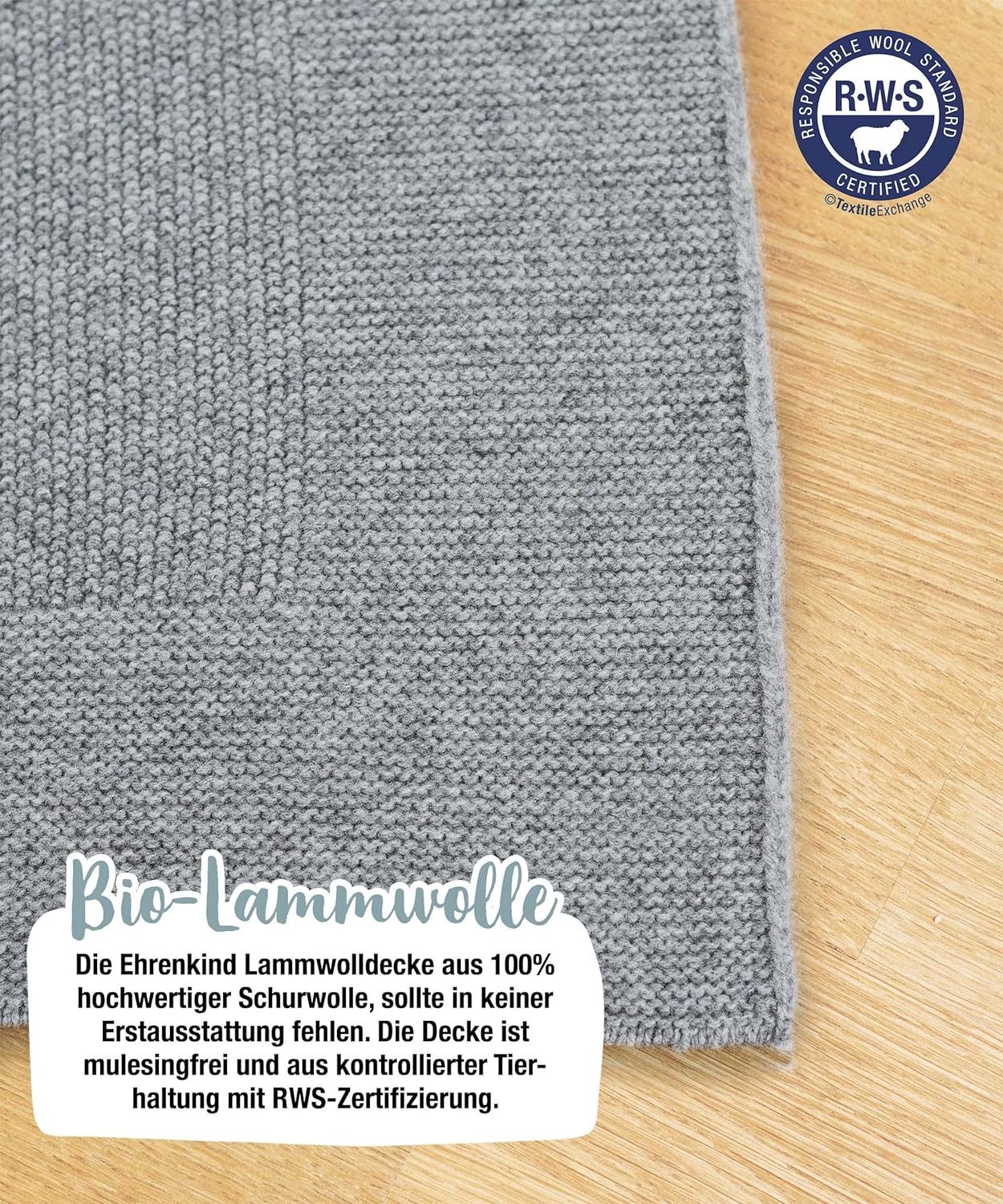 Babydecke aus Bio-Lammwolle Natur, 90 x 110 cm, Ehrenkind, atmungsaktiv & t günstig online kaufen