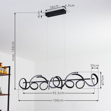 hofstein Pendelleuchte »Terraseu« Hängelampe aus Metall/Kunststoff in Schwarz/Weiß, 3000 Kelvin, dimmbar über herkömmlichen Lichtschalter, LED 10, 2800 Lumen