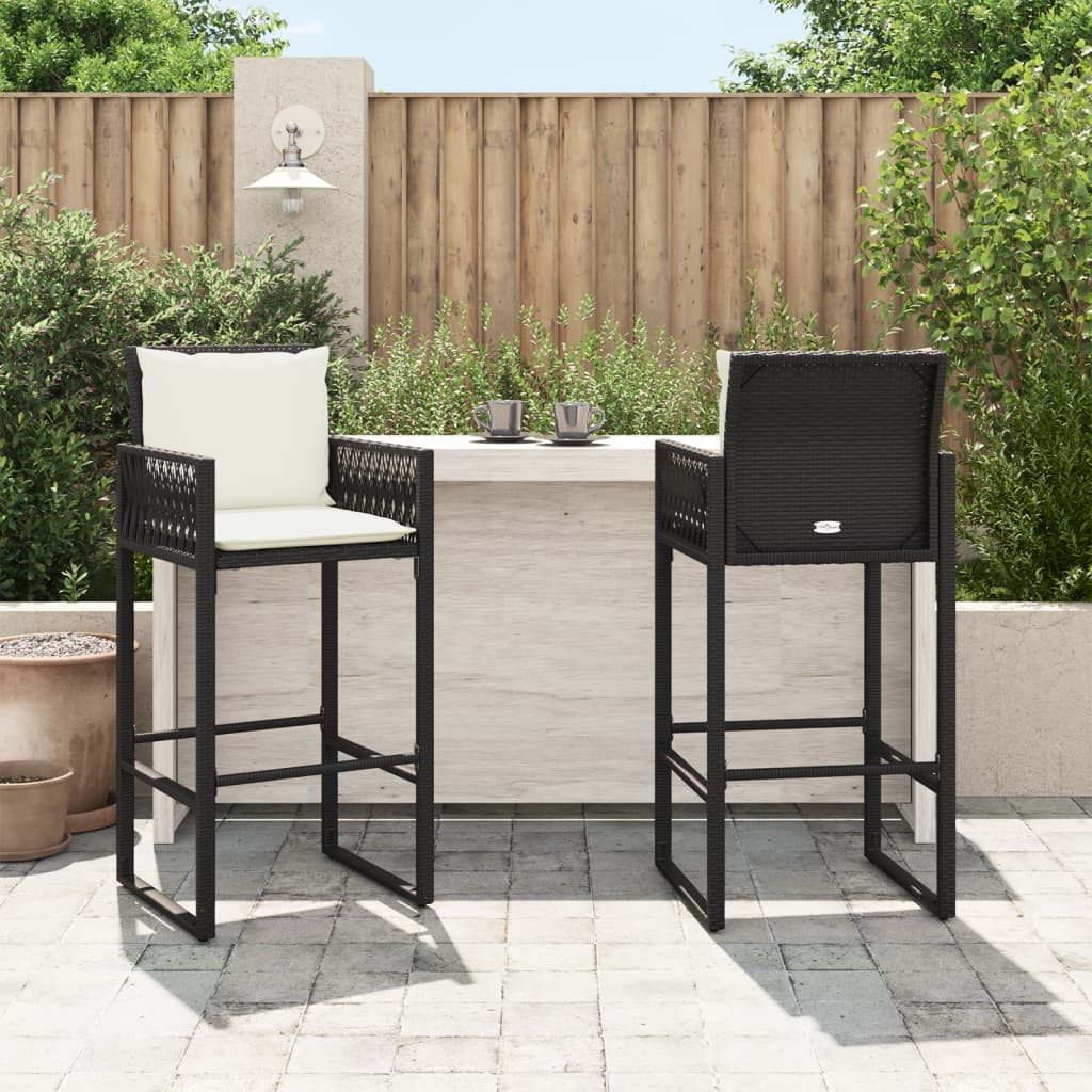 vidaXL Gartenstuhl Garten-Barhocker mit Kissen 2 günstig online kaufen