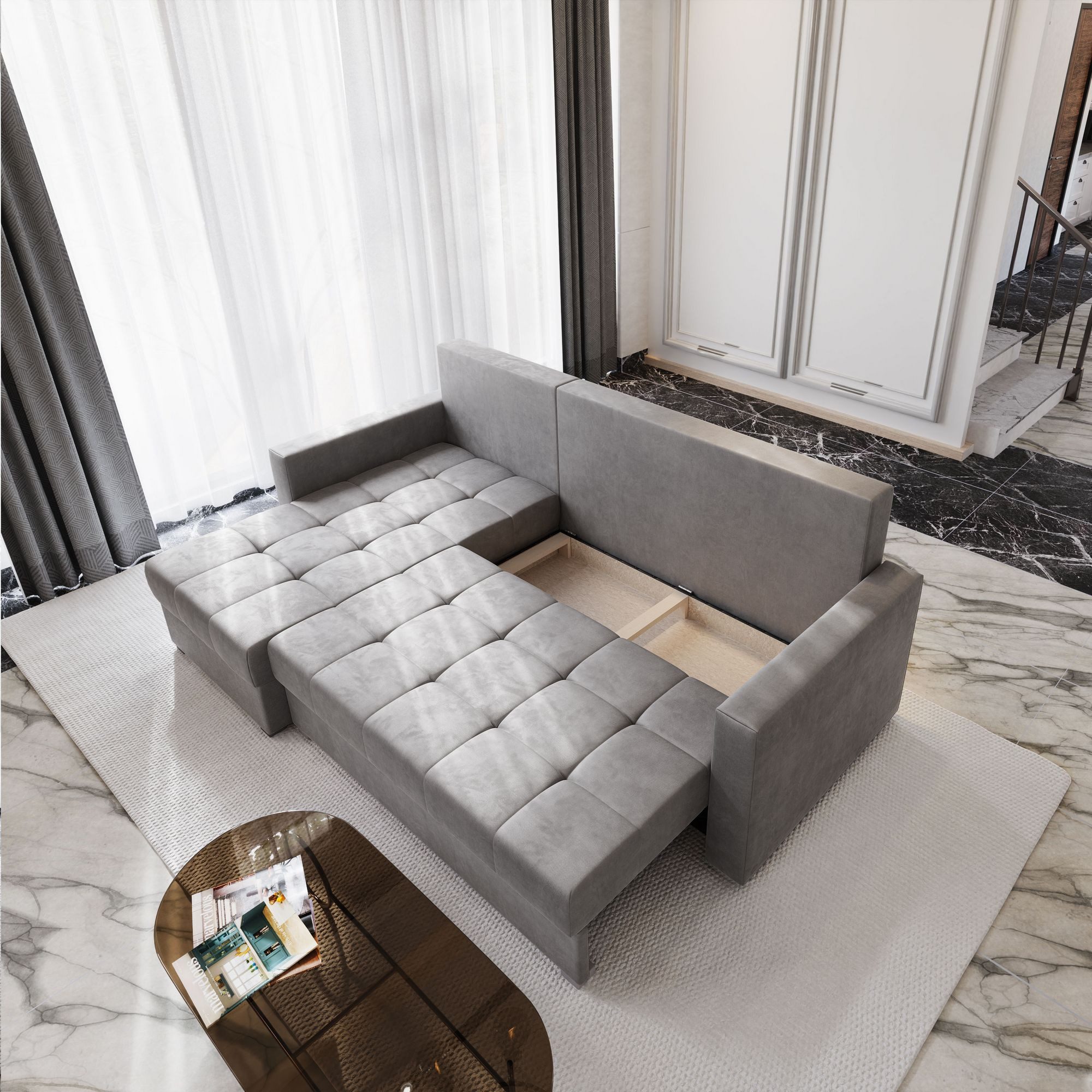 Masseno Ecksofa KOS PIK mit Schlaffunktion L-Form, Sofa mit Bettkasten