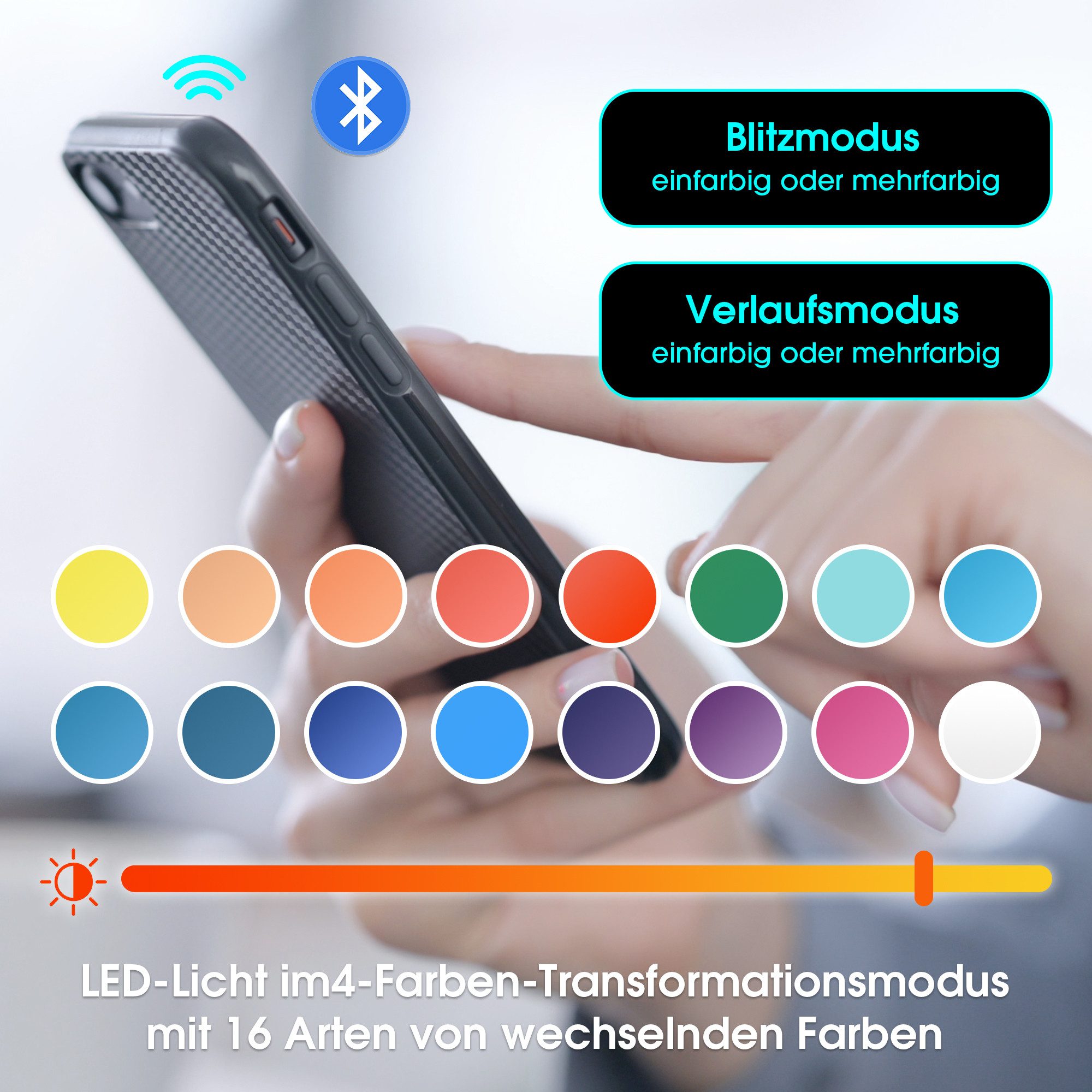 Merax Couchtisch Sofatisch Beistelltisch mit LED-Beleuchtung (1-St., 105 L x 50 B x 35 H (cm), Wohnzimmertisch mit 2 Schubladen, Glasplatte & offenen Stauraum – Bild 5 von 5