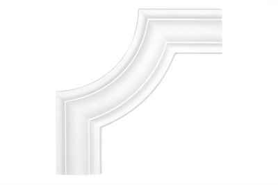 Hexim Perfect Stuckleiste AD332-13, Wand- und Deckenumrandung aus PU - Segment als Ergänzung zur Flachleiste, hart & stoßfest, weiß - Spiegelrahmen