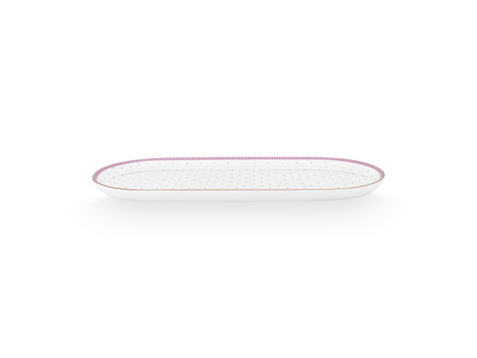 PiP Studio Dekotablett Jolie Dots Gold Pink Milch- und Zuckertablett 25x12cm