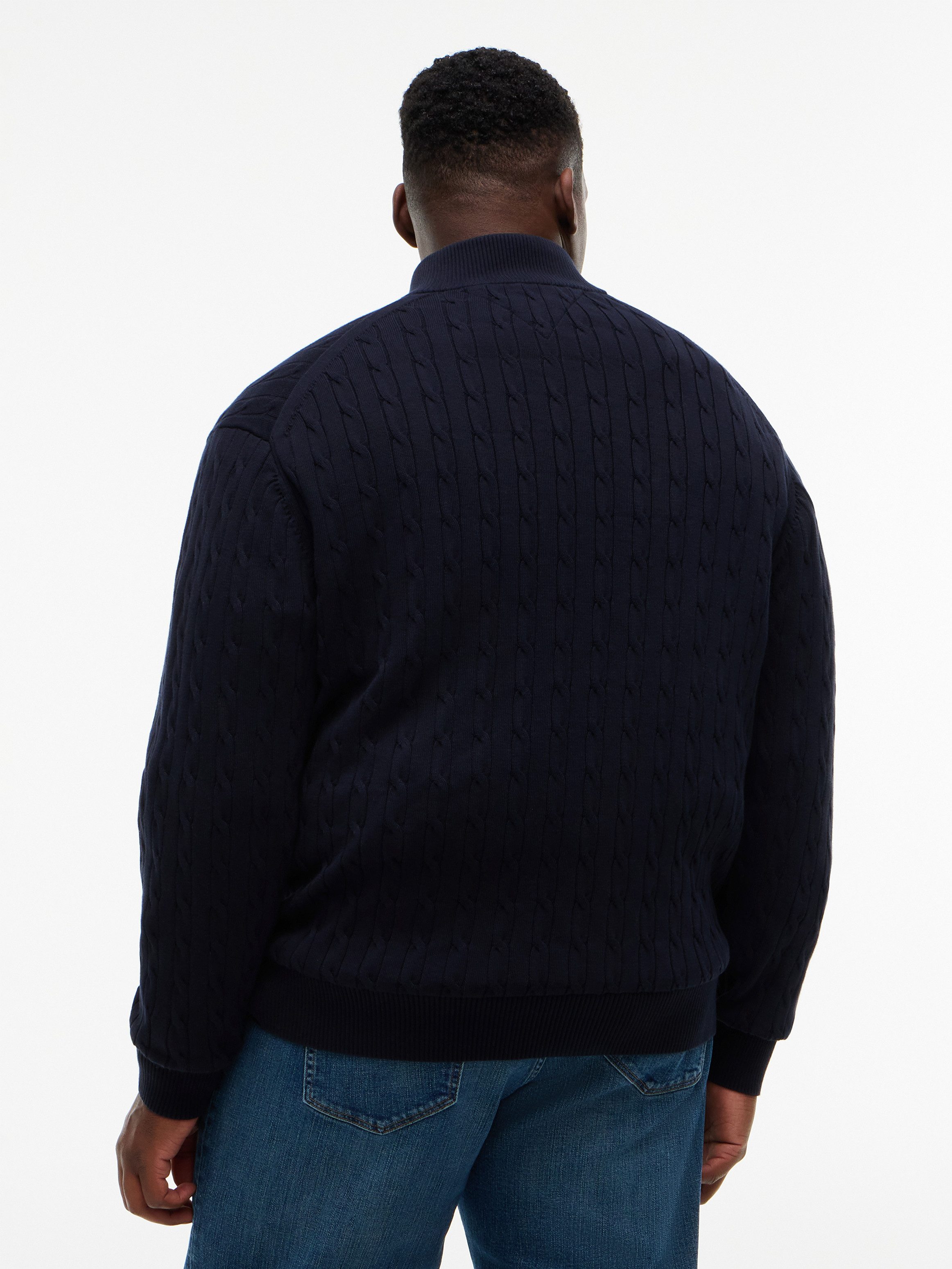 Tommy Hilfiger Big & Tall Troyer BT-CLASSIC COTOON CABLE ZIP MOCK Große Größen