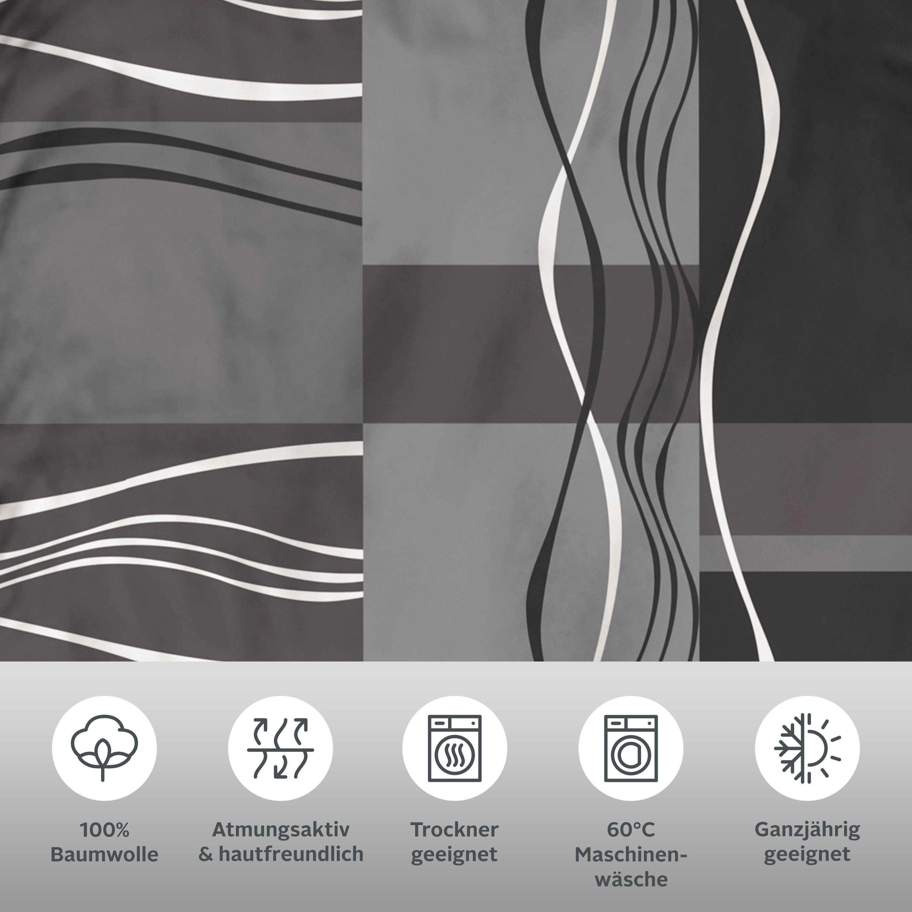 OTTO home Bettwäsche Kelian, Linon, 2 teilig, in verschiedenen Qualitäten, gemusterte Bettwäsche