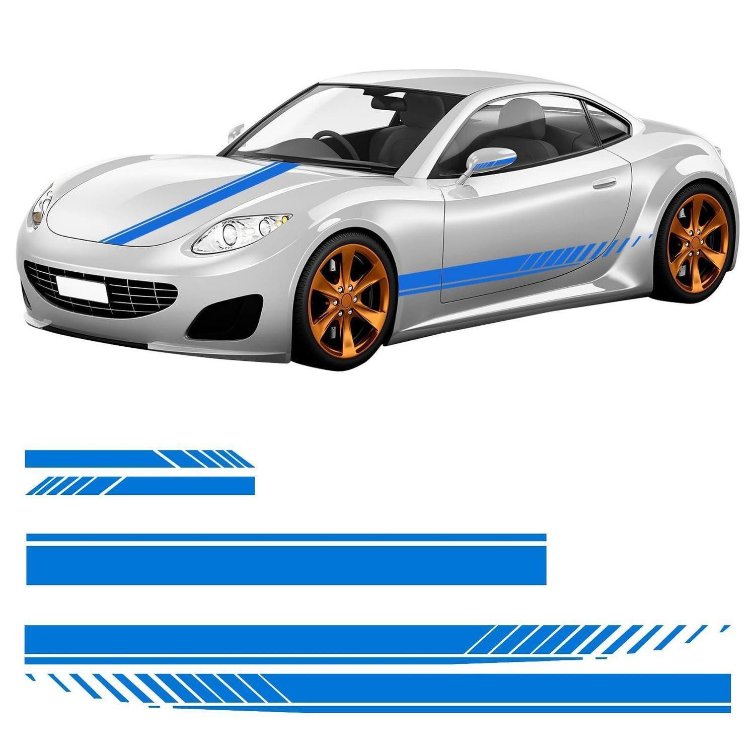 LuxusKollektion Zierleisten-Aufkleber Autoaufkleber Haubenstreifen PVC selbstklebend Tuning SUV LKW Blau