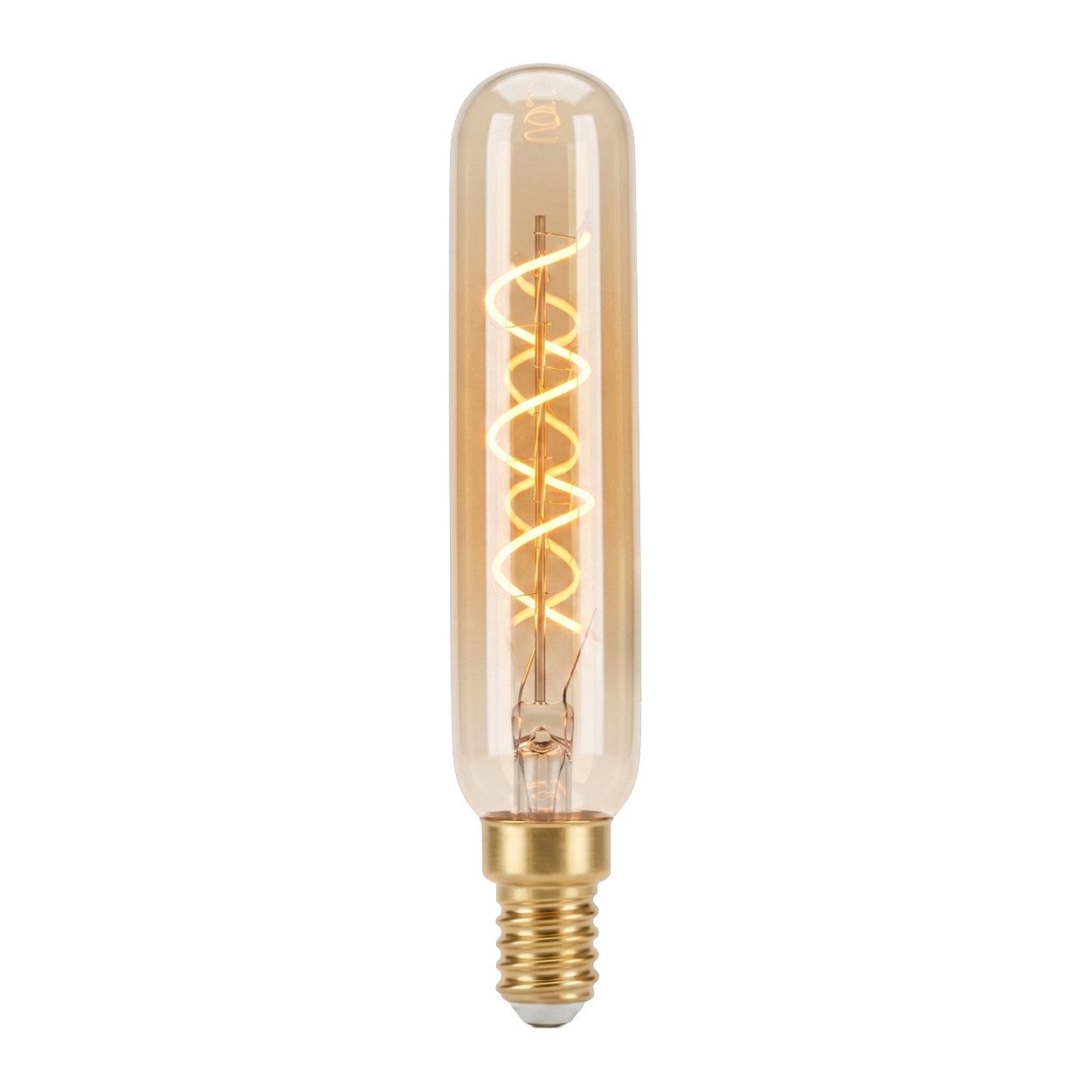 hofstein LED-Leuchtmittel 3er Set Glühbirne Warmweiß dimmbar 4 Watt, E14, 2700 Kelvin, 320 Lumen, Röhre Vintage, Filament Spirale, Amber – Bild 3 von 5