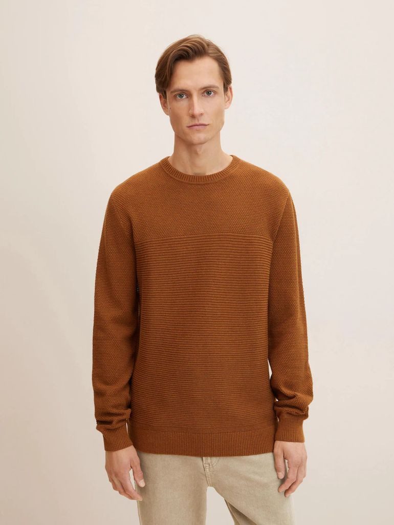 TOM TAILOR Sweatshirt Basic Structured Knit Pullover (1-tlg)